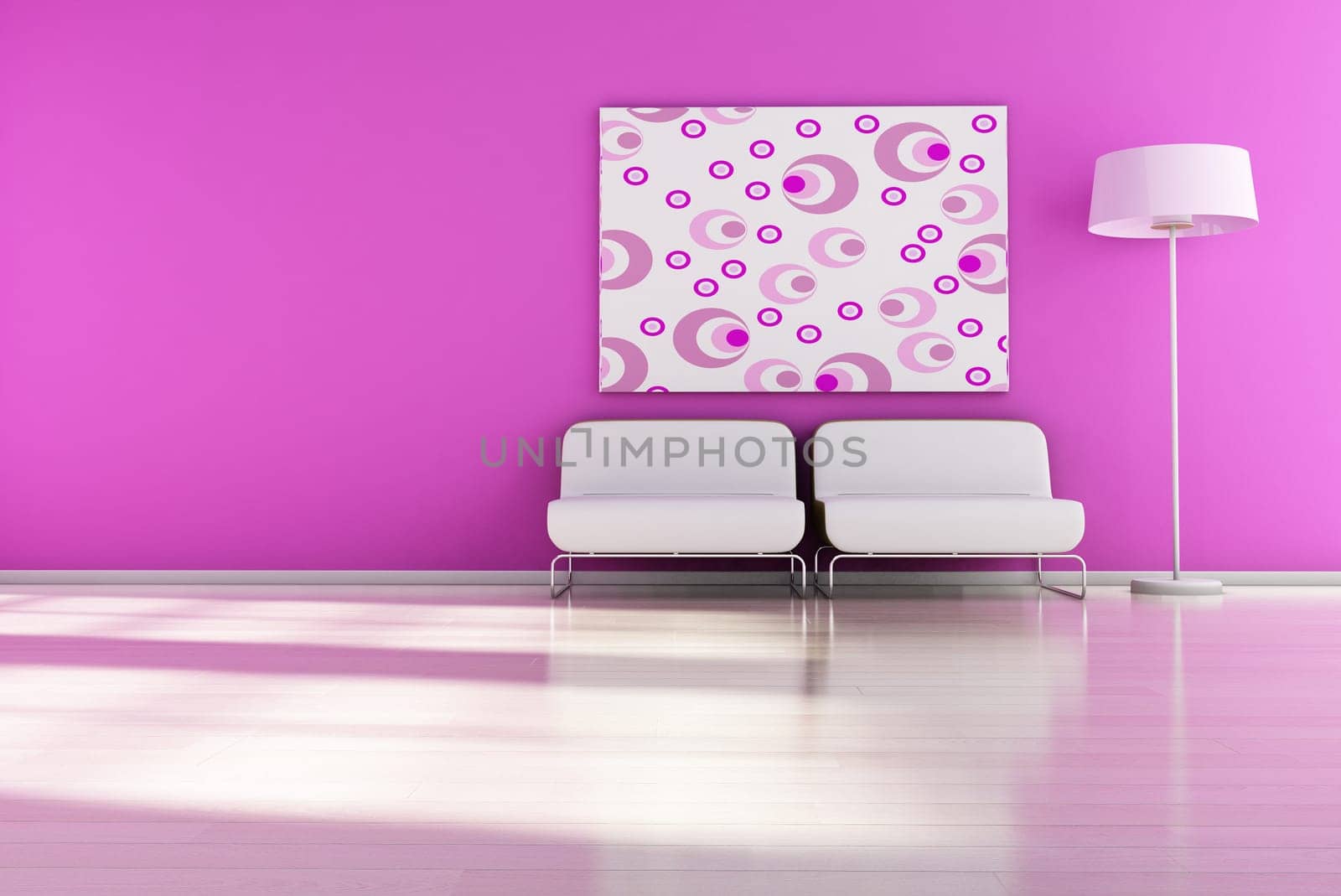 modern interior (3D render) -  Retro Furniture