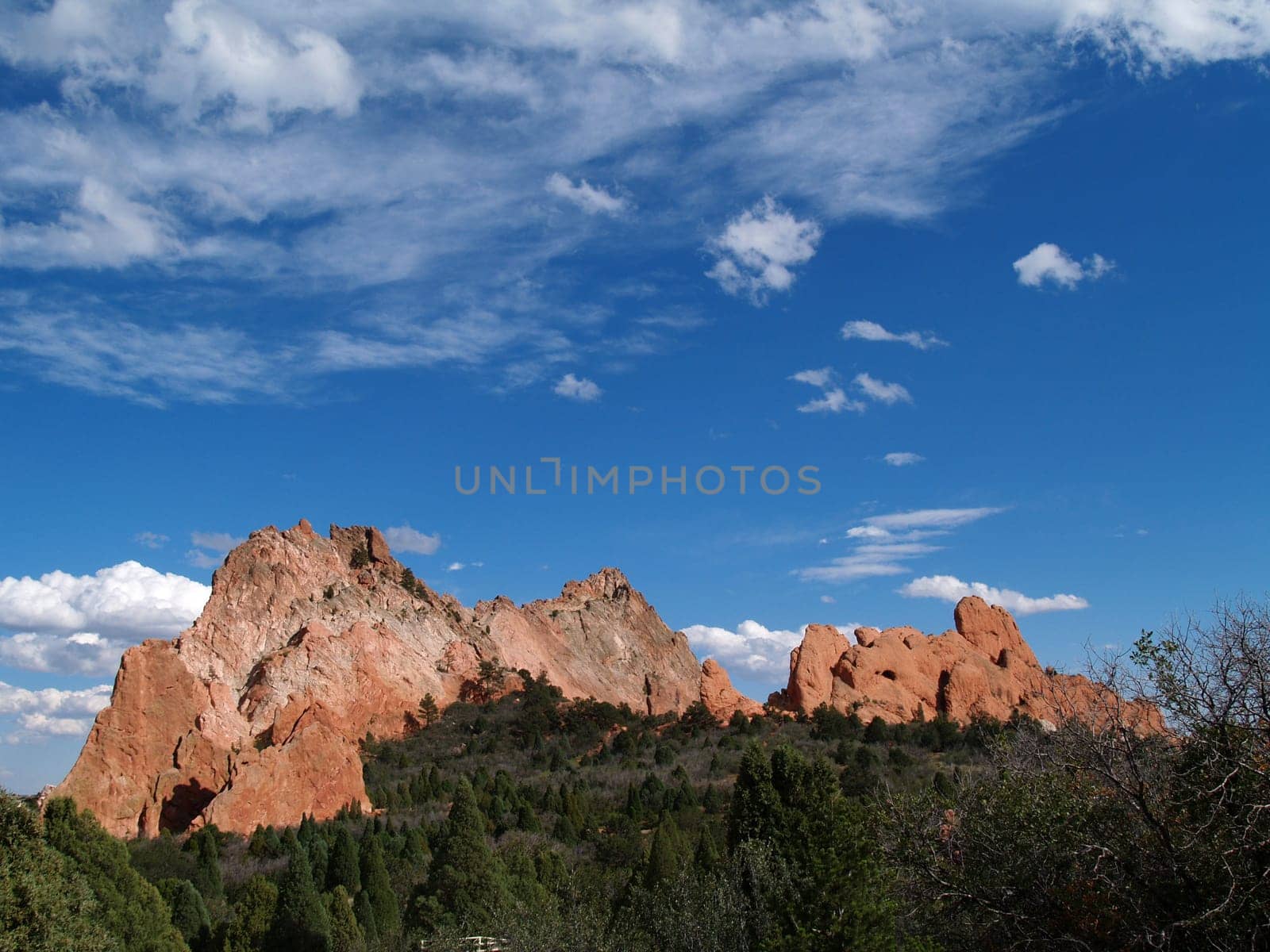 Beautiful red rocks at “Garden of the Gods” in Colorado Springs, Colorado