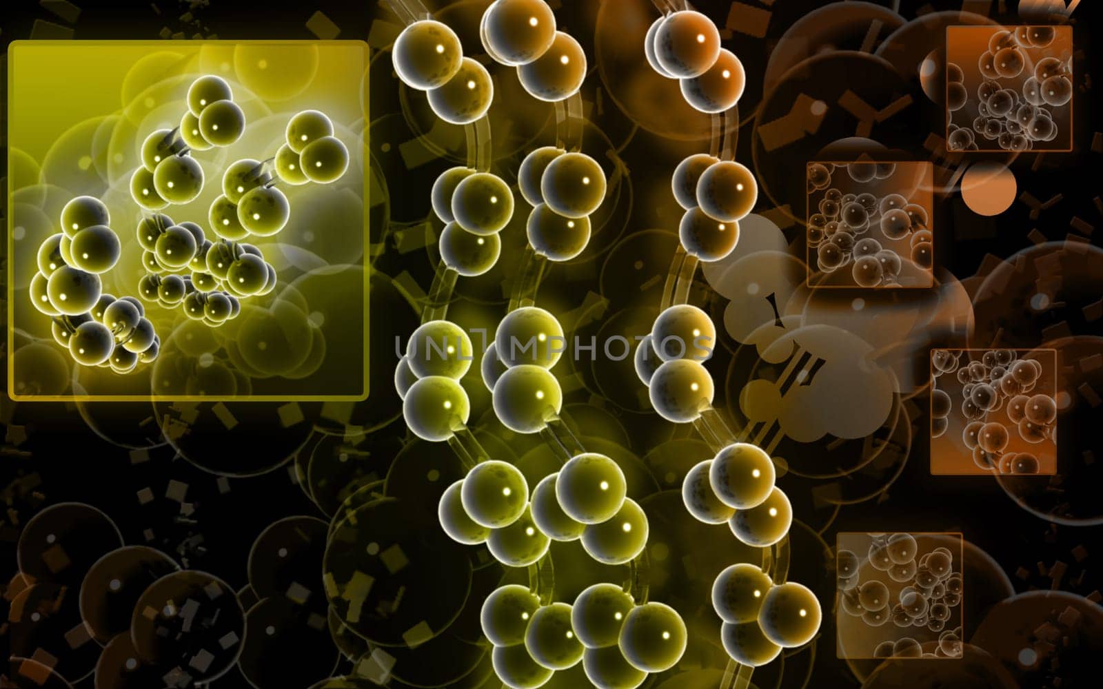 Digital illustration DNA structure in colour background