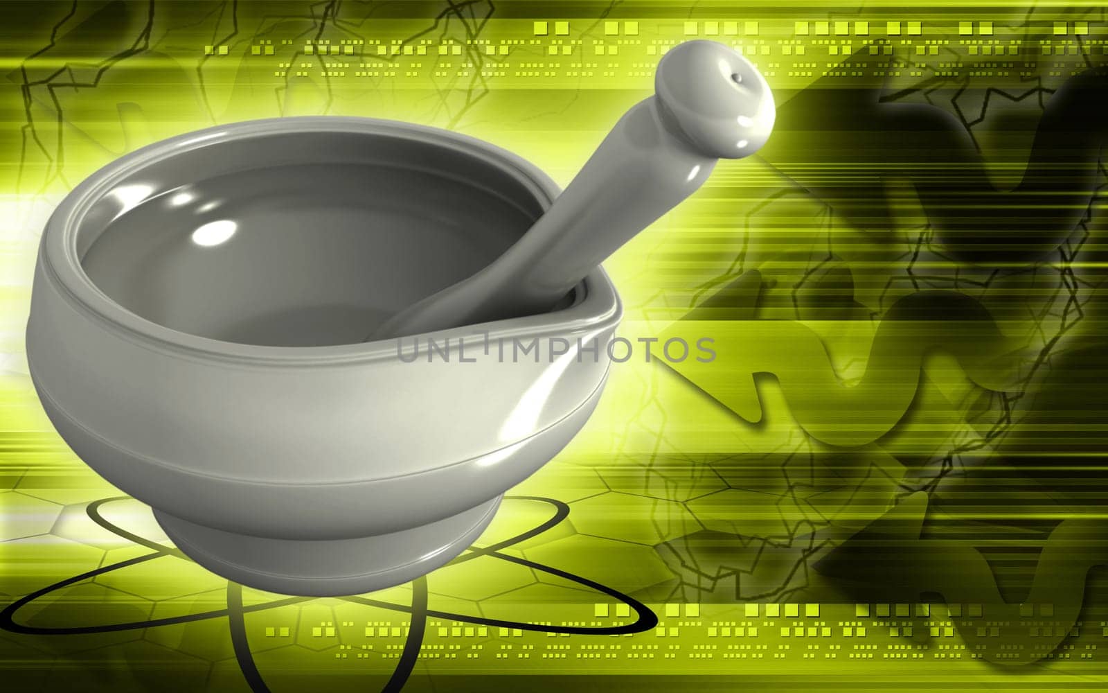 Digital illustration of ayurvedic medicine in making