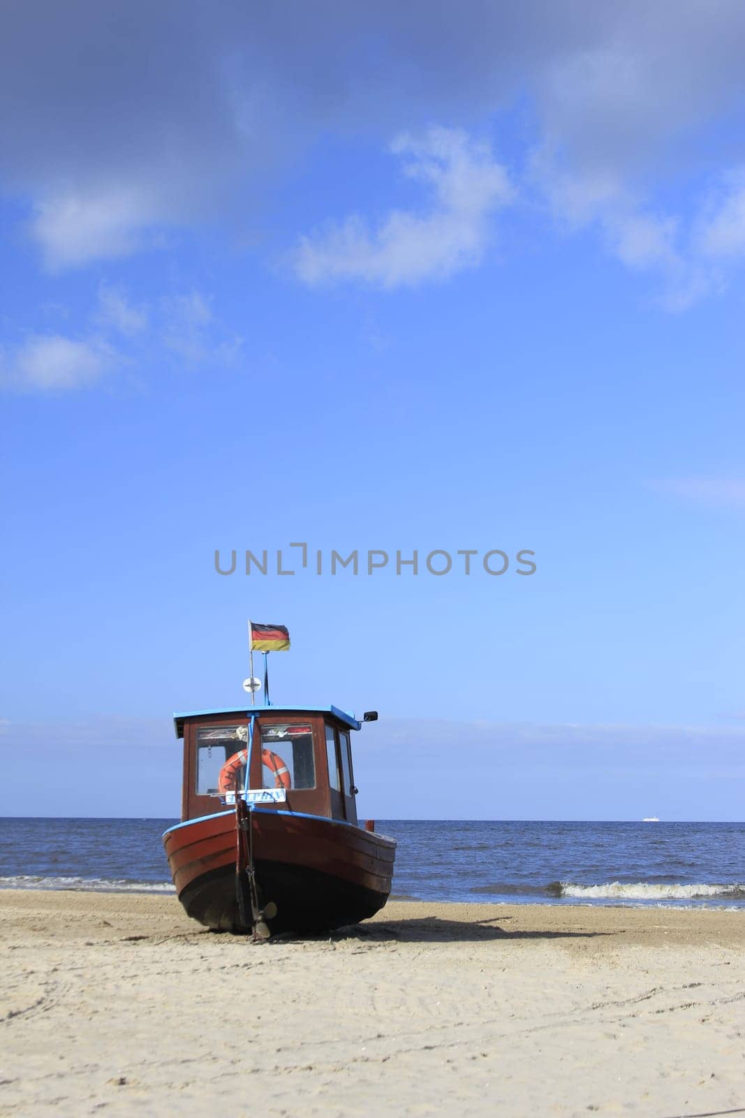 Fishing boat on the beach on the island of Usedom