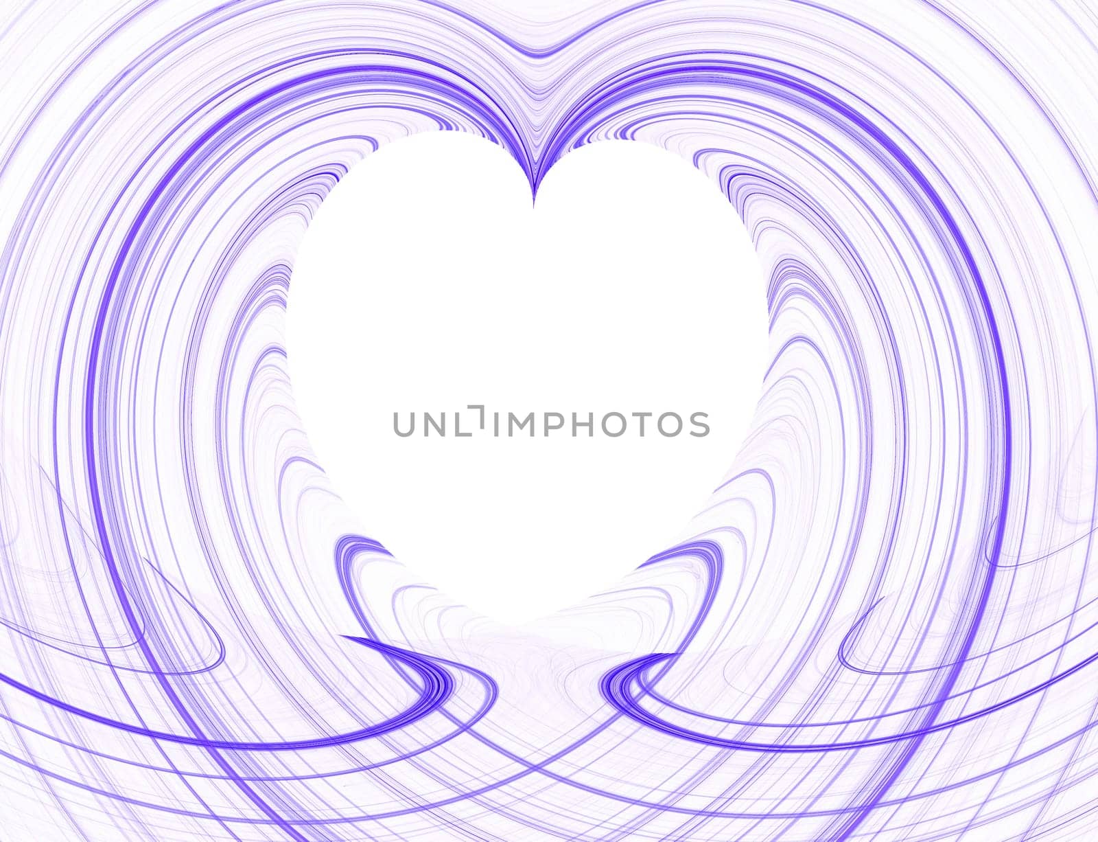 White Heart Copy Space surrounded by purple fractal design.