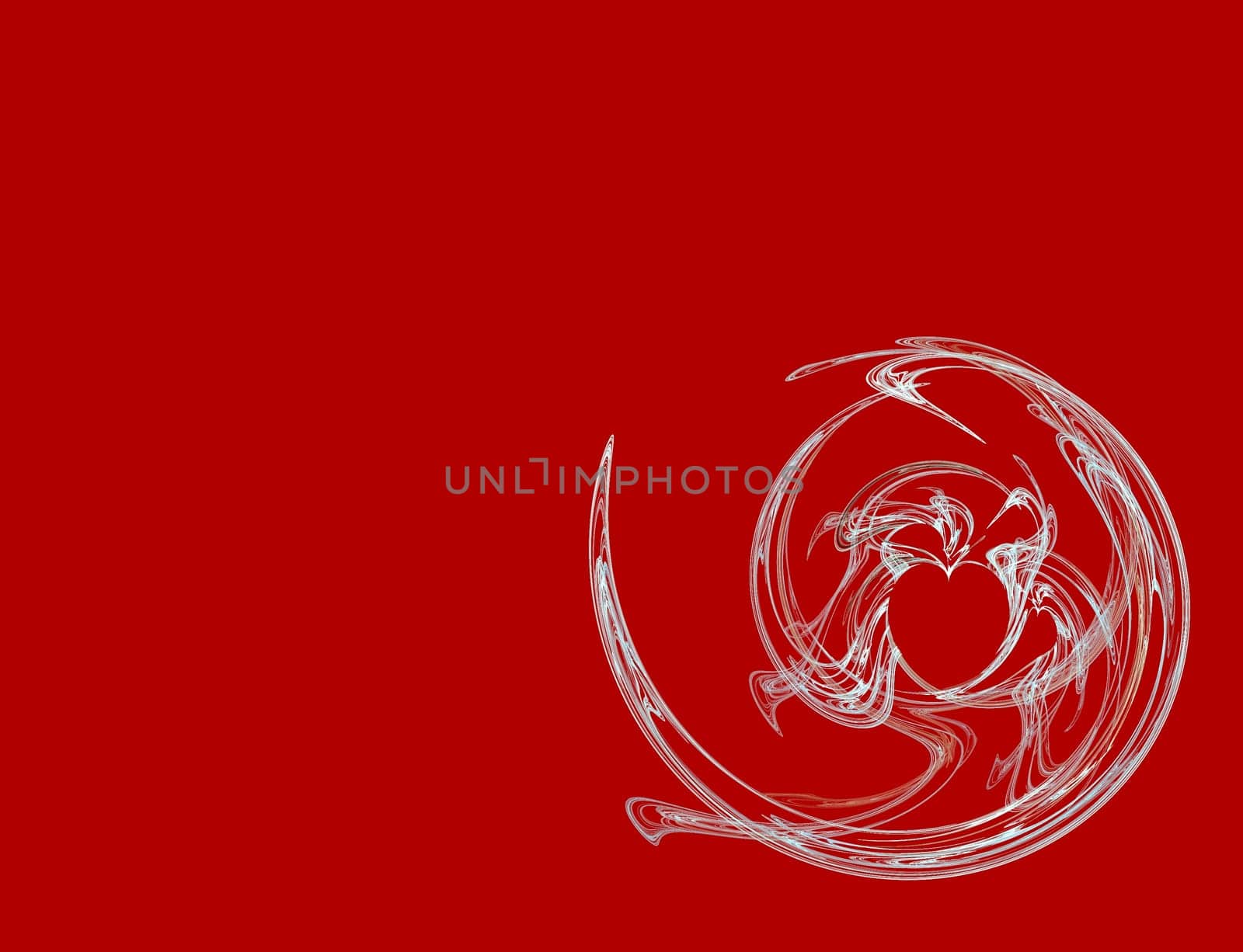 White heart design on a red background with copy space can be used for powerpoint and overhead presentations.