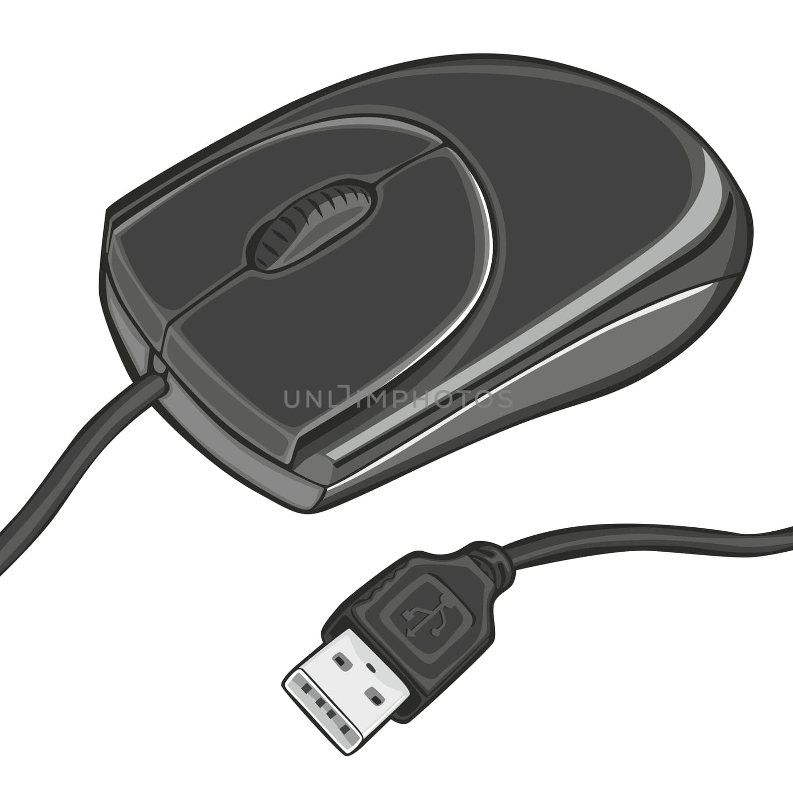 vector illustration of computer mouse isolated on white