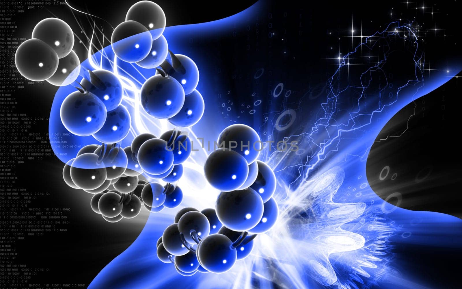Digital illustration DNA structure in colour background