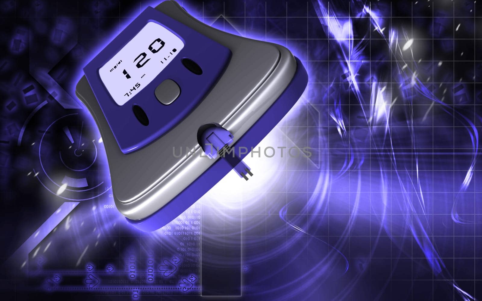 Digital illustration of Glocometer in colour background