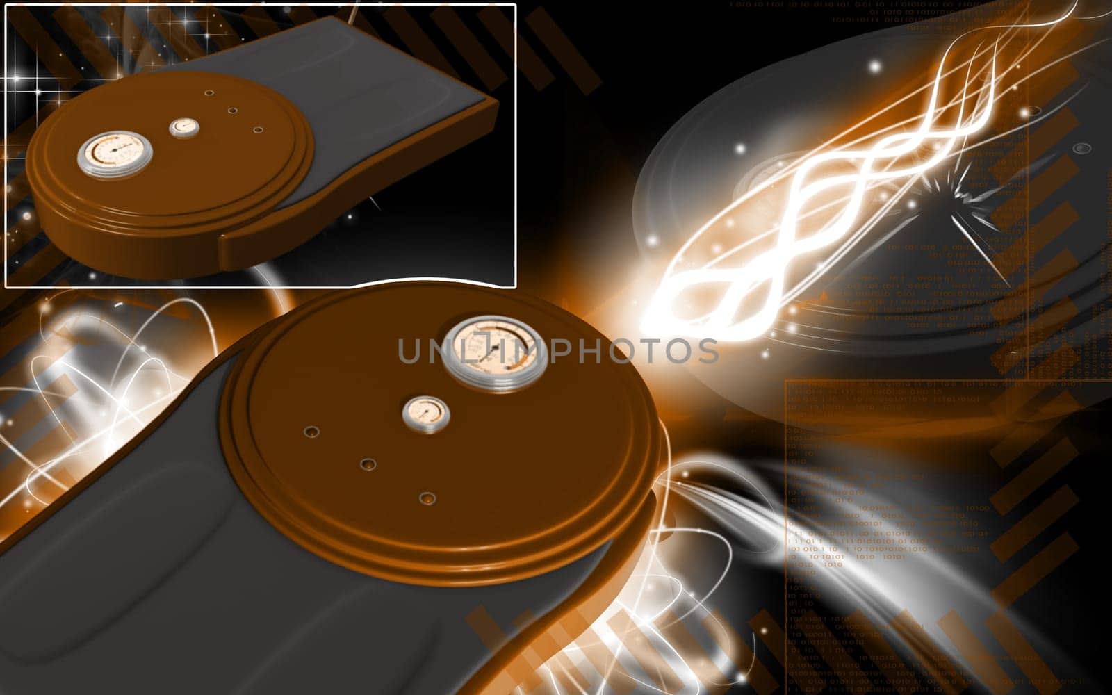 Digital illustration of weigh machine in colour background