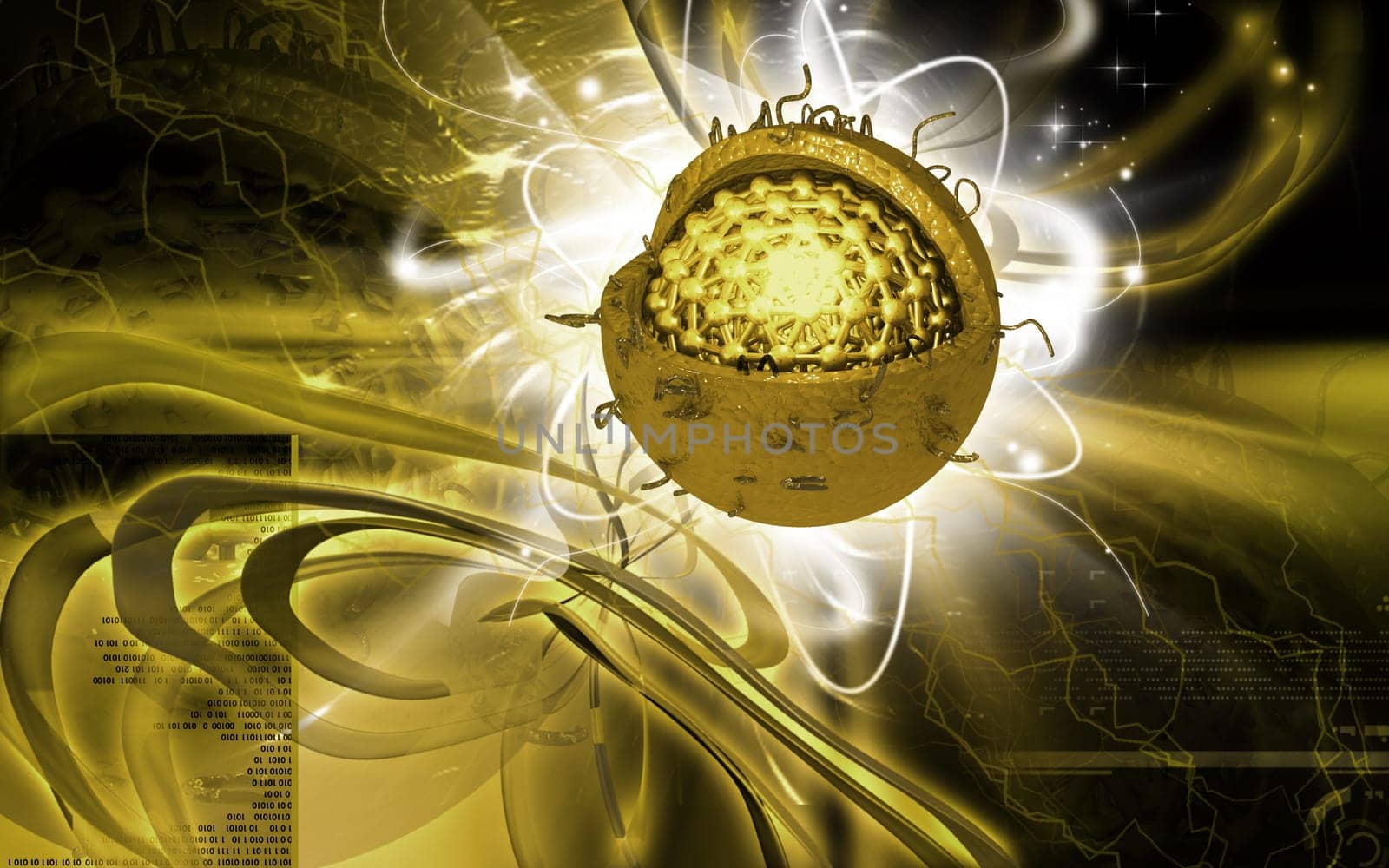 Digital illustration of Hepatitis in colour background