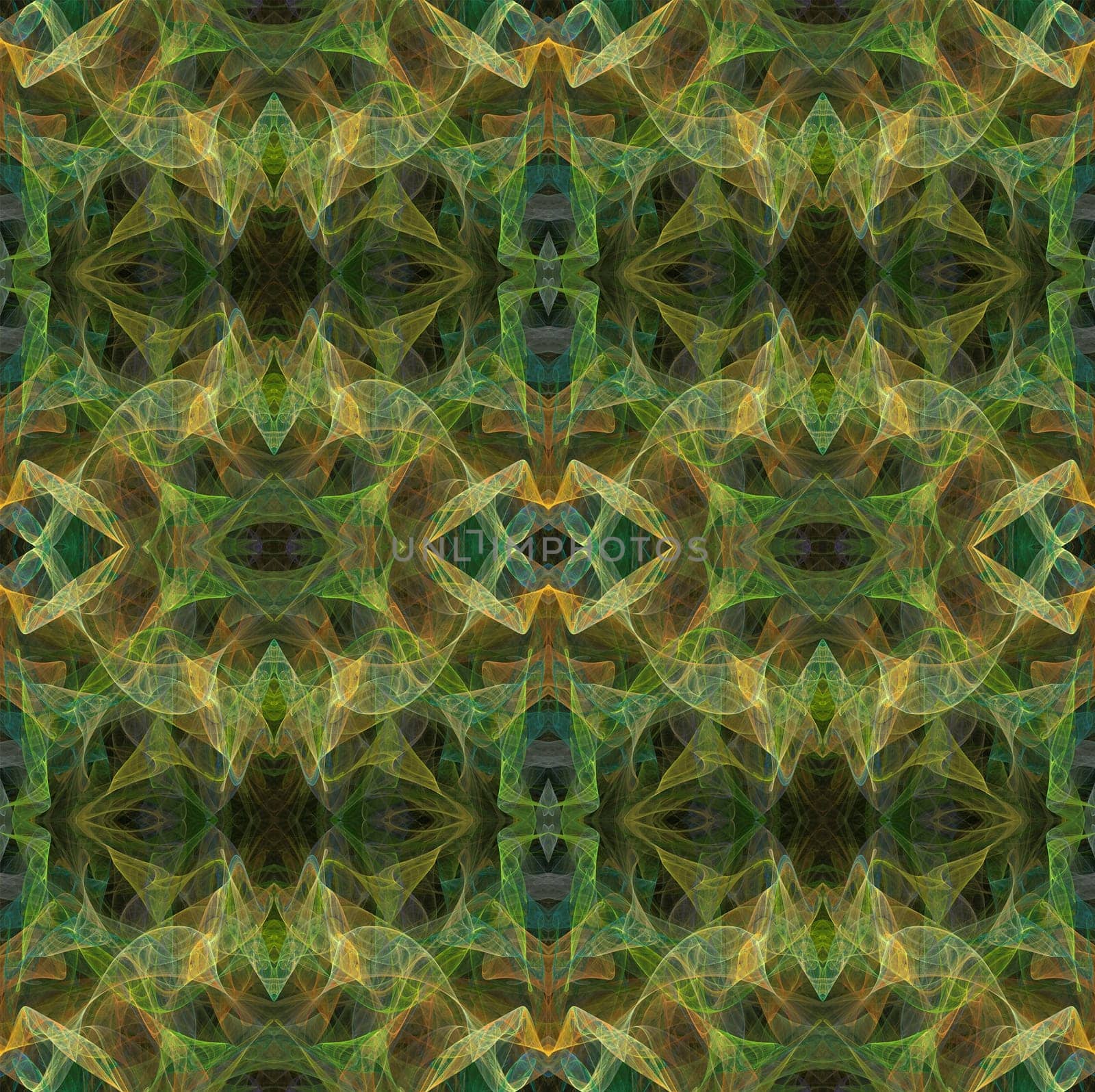 Seamless Wallpaper in Greens and Golds