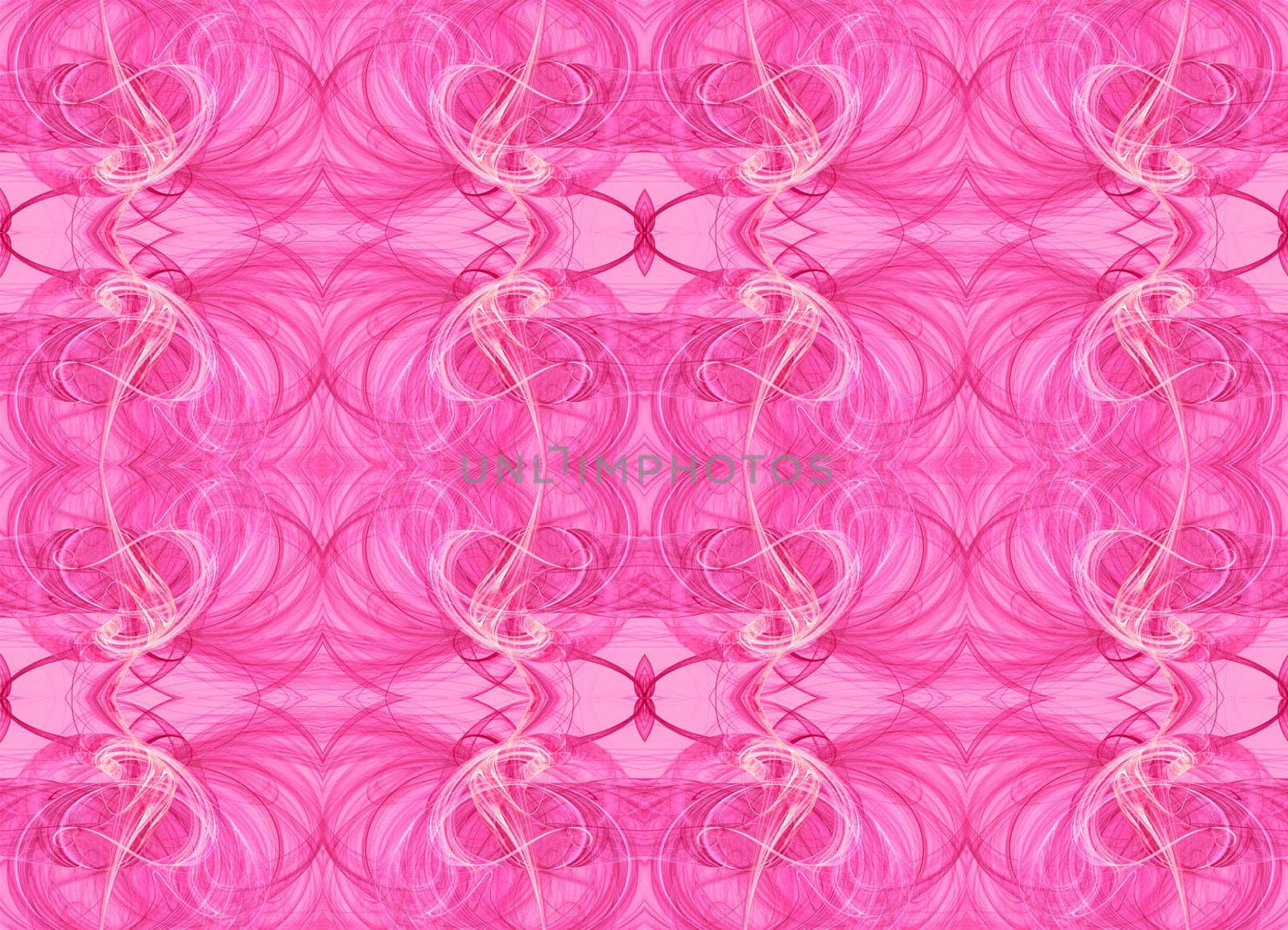 Seamless abstract fractal wallpaper, textile pattern or background in pastel pink, hot pink, red and white.