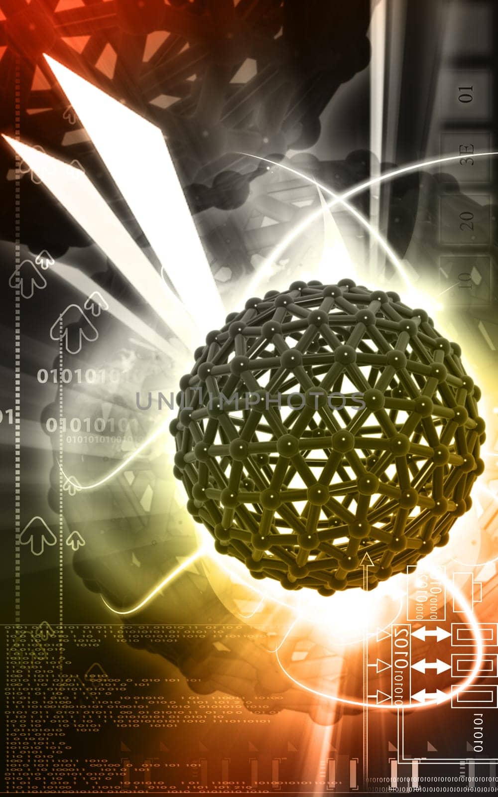 Digital illustration of gene in colour background