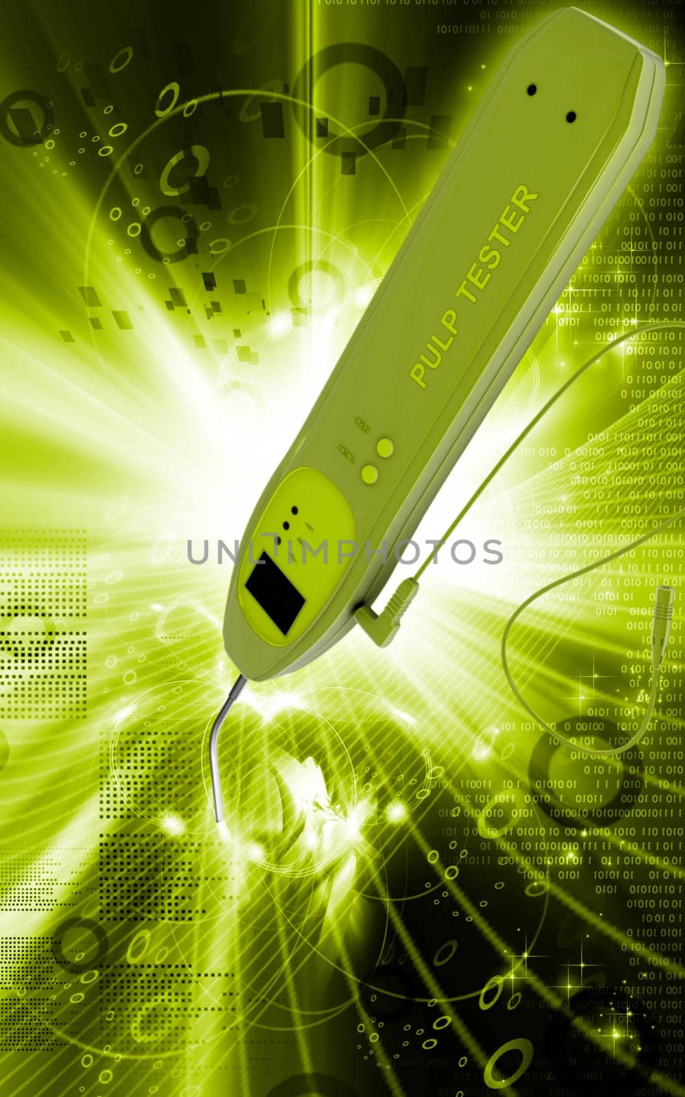 Digital illustration of pulp tester in colour background