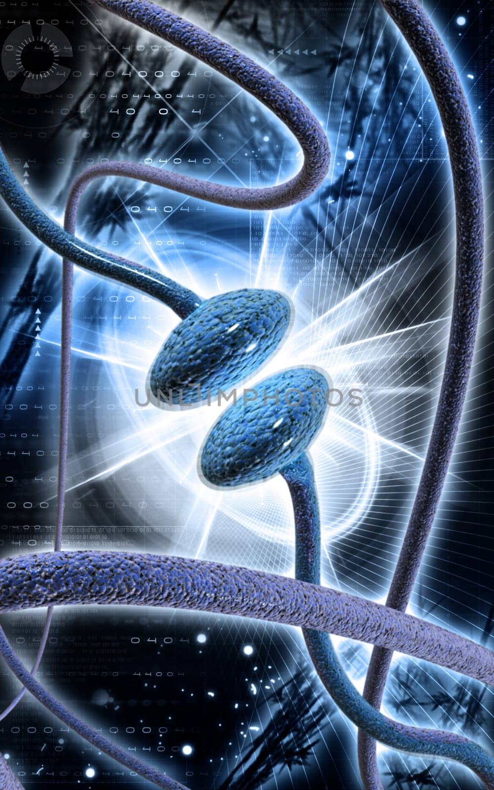 Digital illustration of video Synapse in colour background