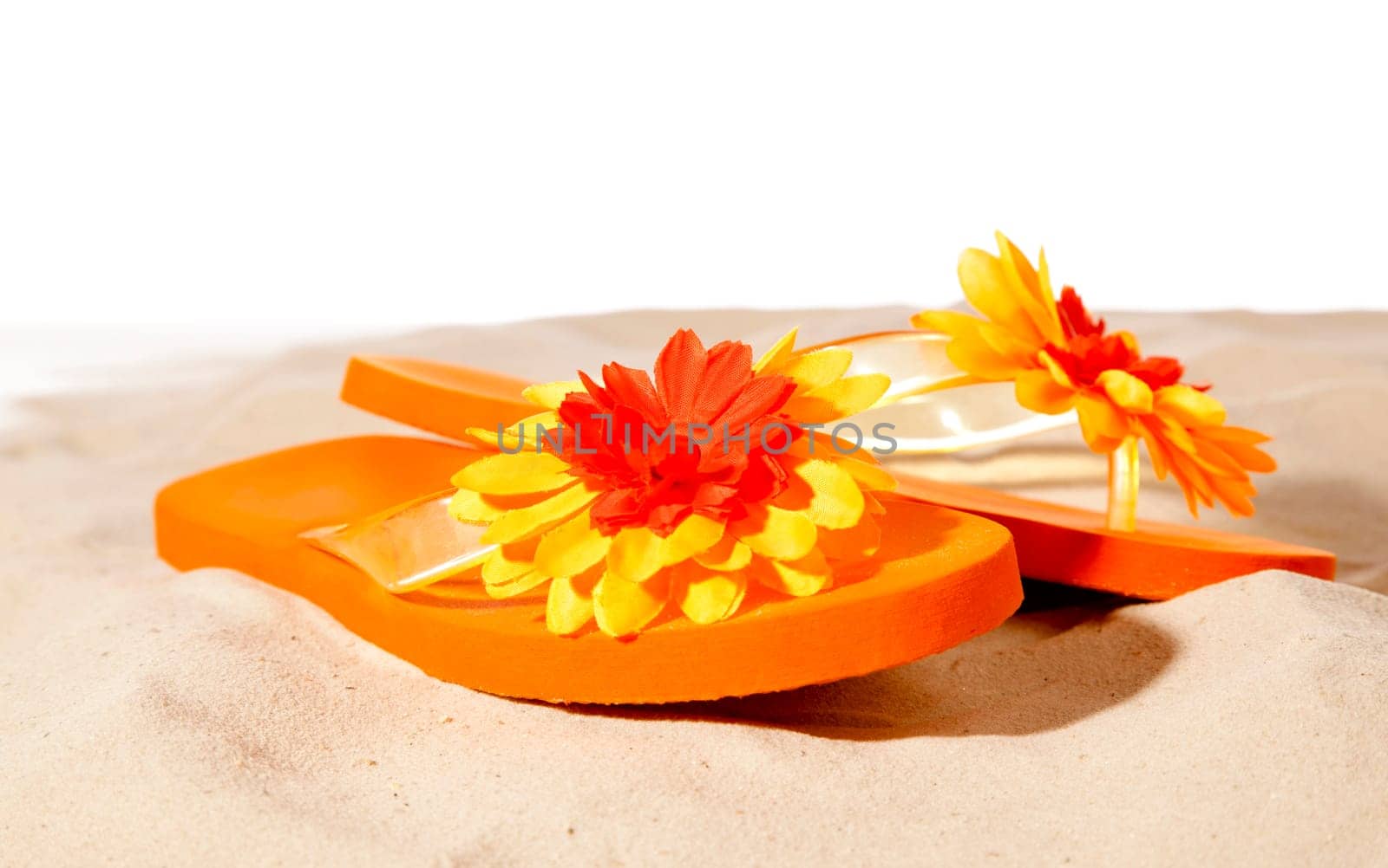 flip-flops  on a sunny beach