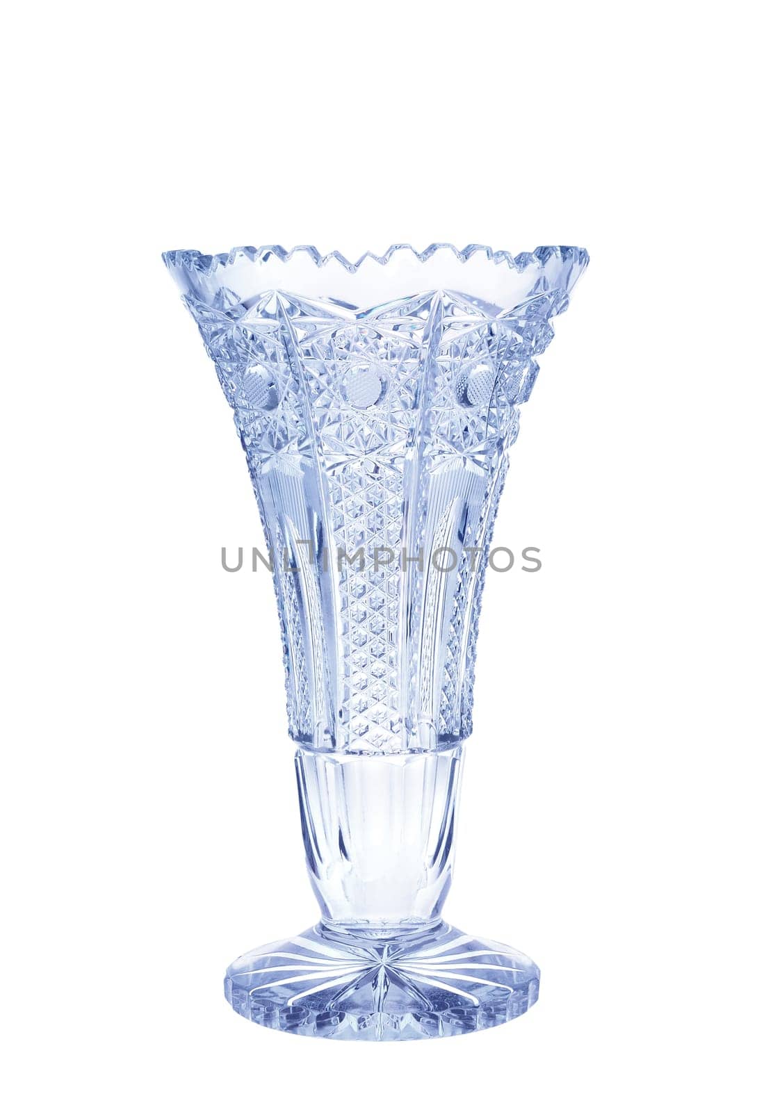 Antique vase - cut glass - isolated on white background
