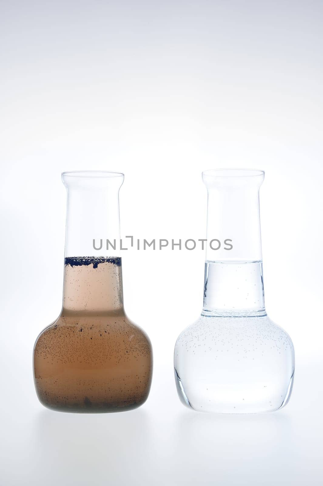 Sample of clean and dirty water isolated
