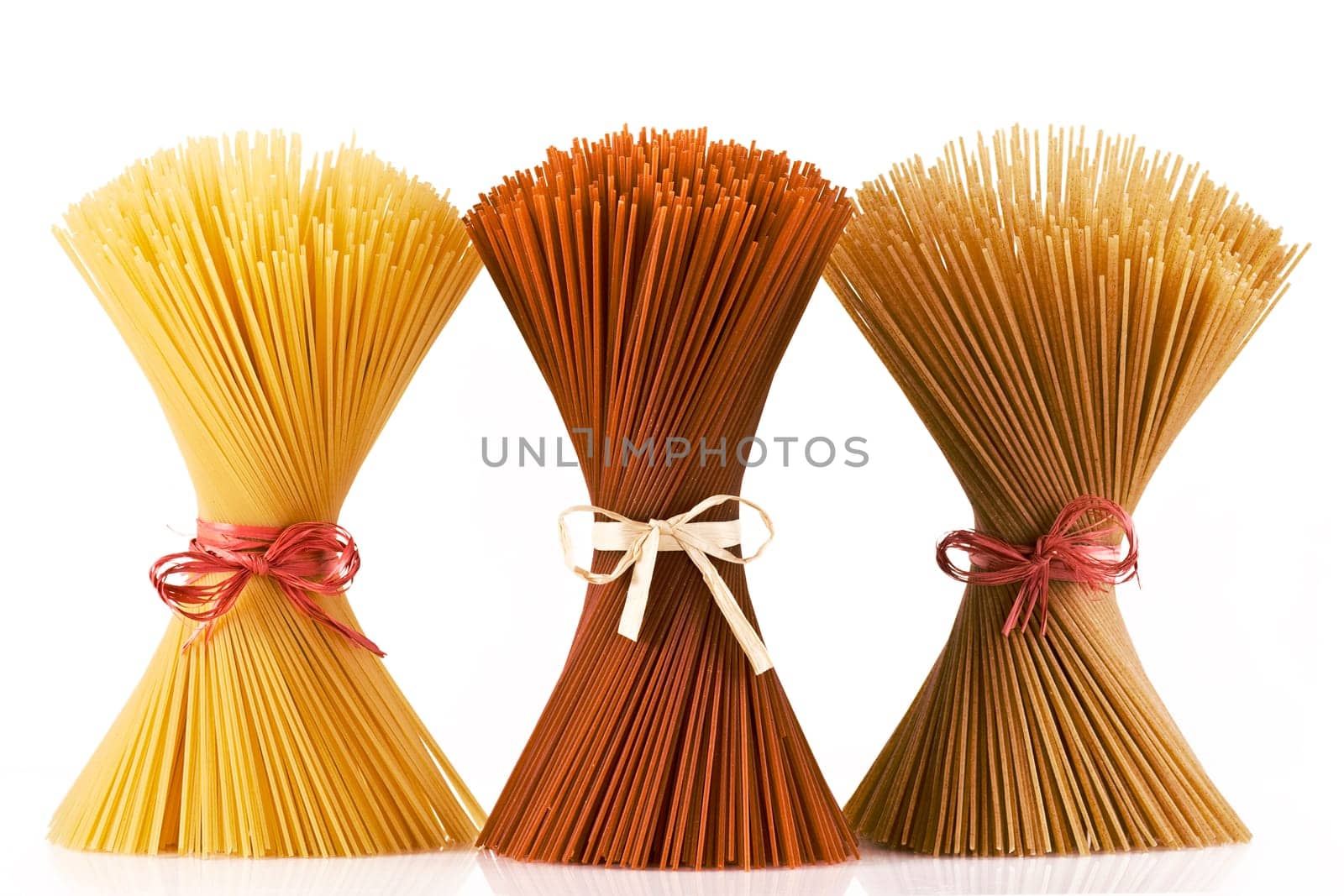 Close up of basic italian pasta, isolated on white.