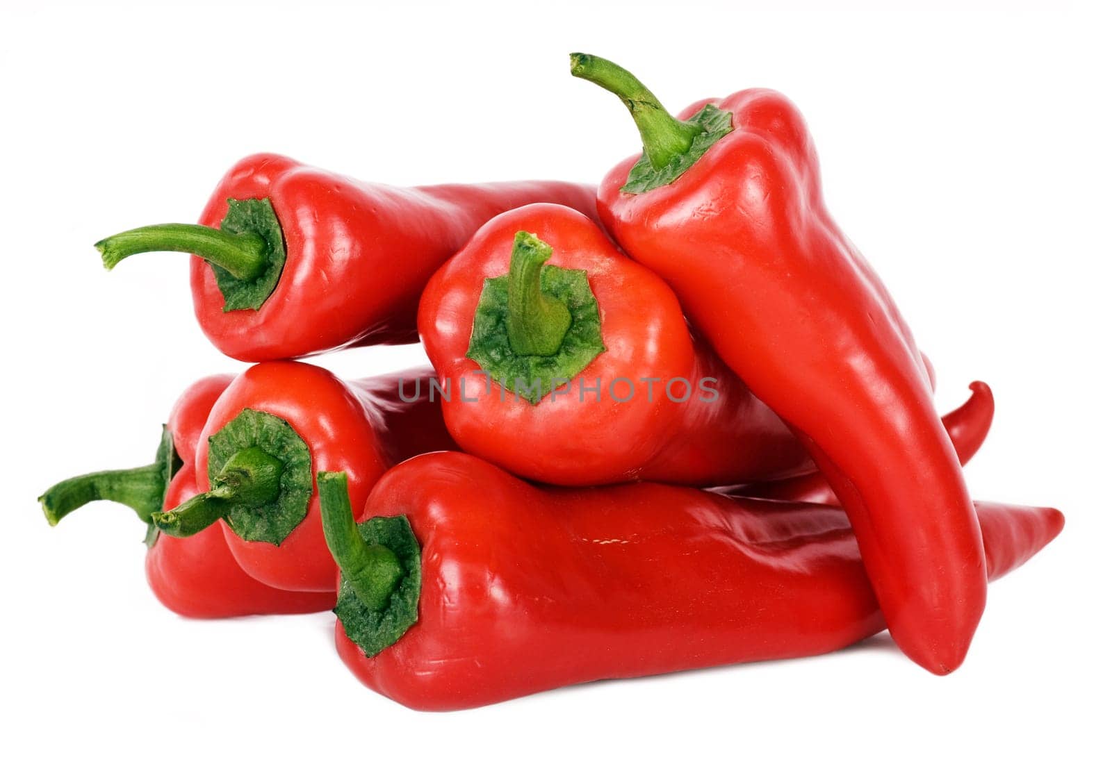 Red bell pepper on white background