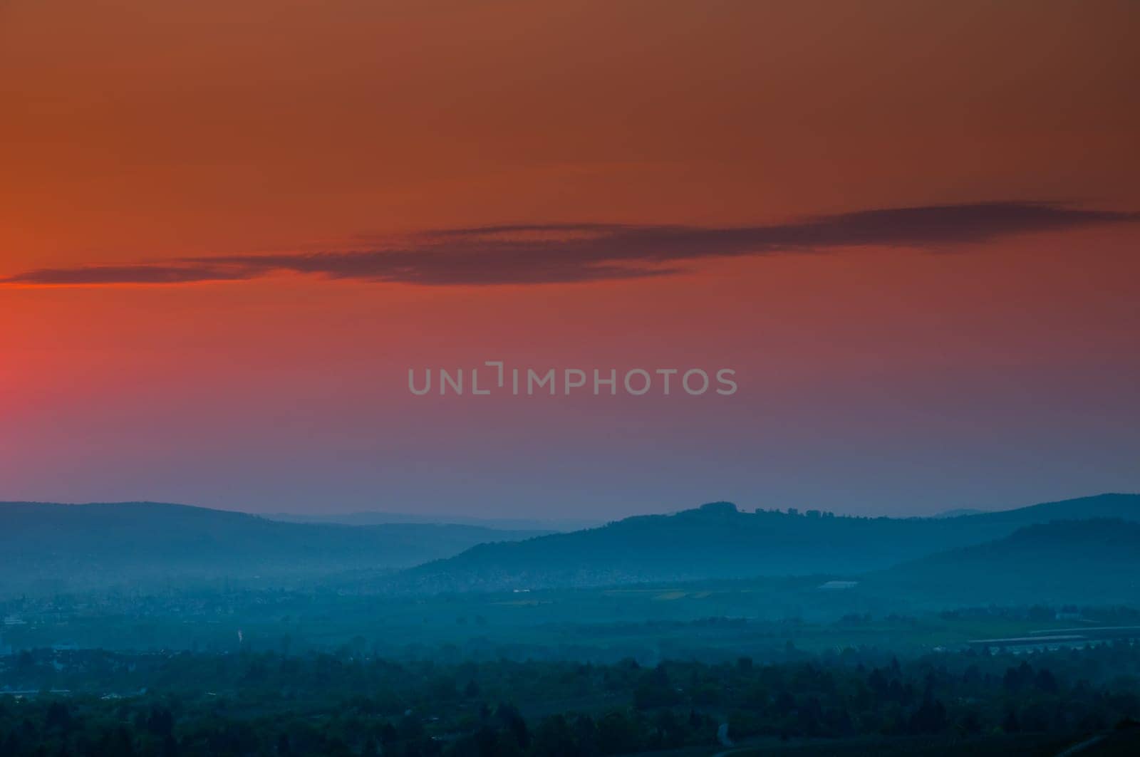 Dawn in the Rems Valley near Fellbach