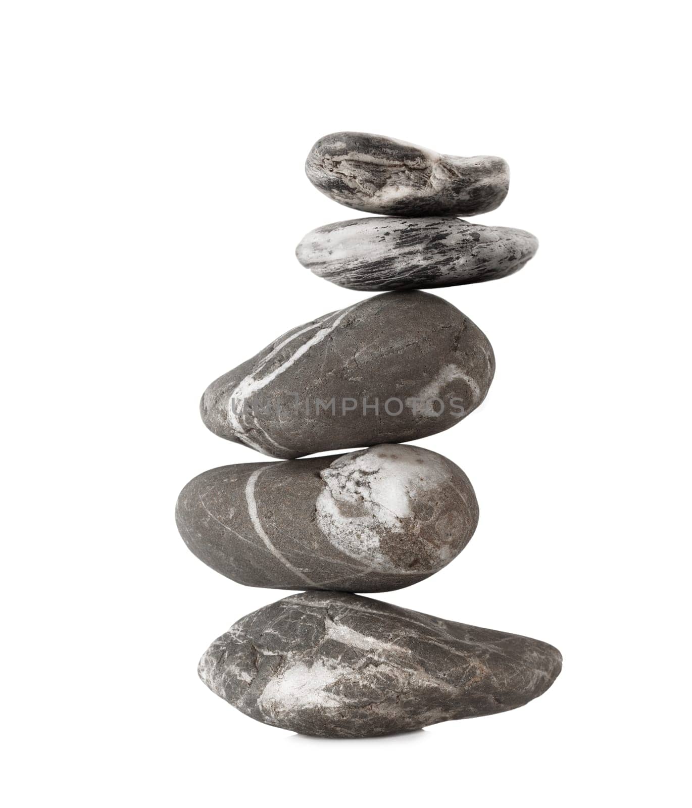Arrangement of Balancing Stones Isolated on white