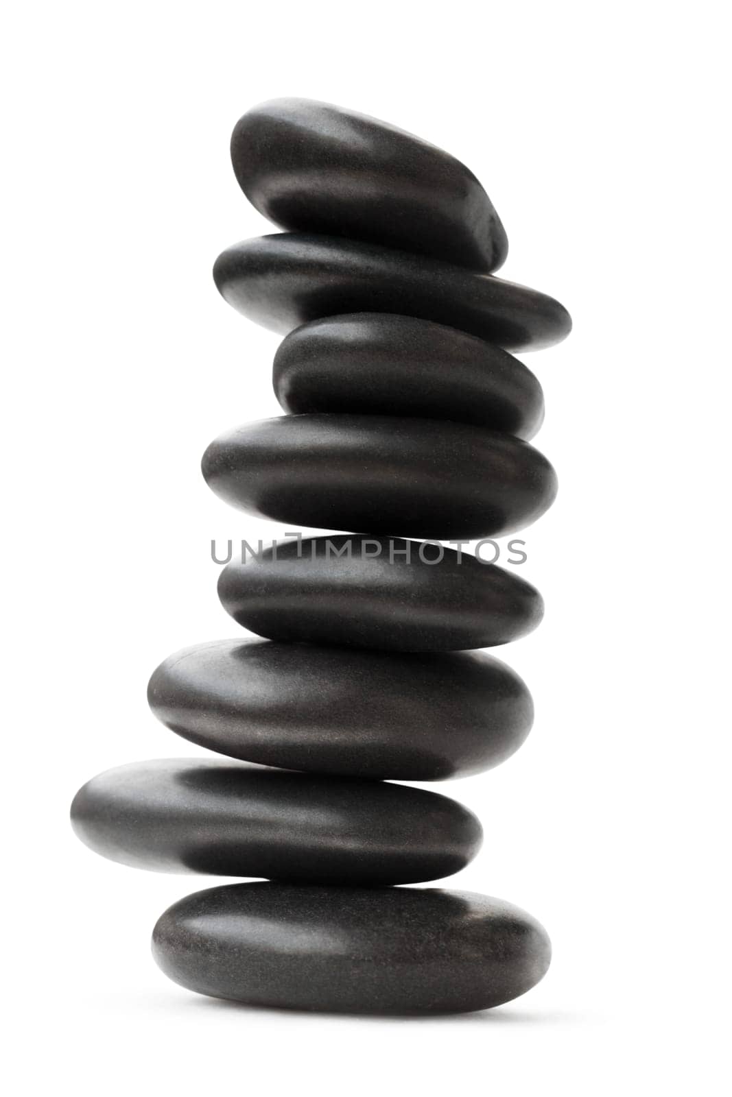 Arrangement of Balancing Stones Isolated on white