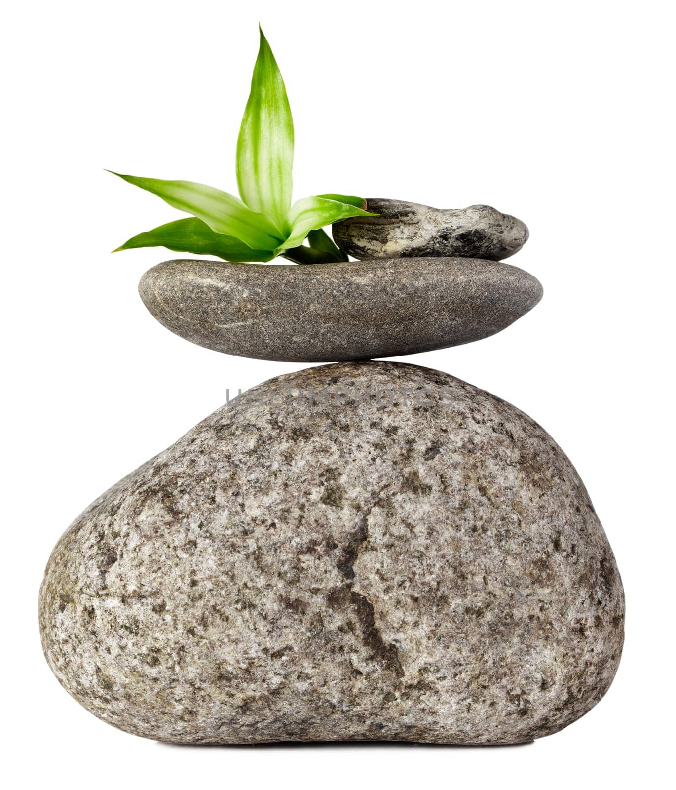 Arrangement of Balancing Stones Isolated on white