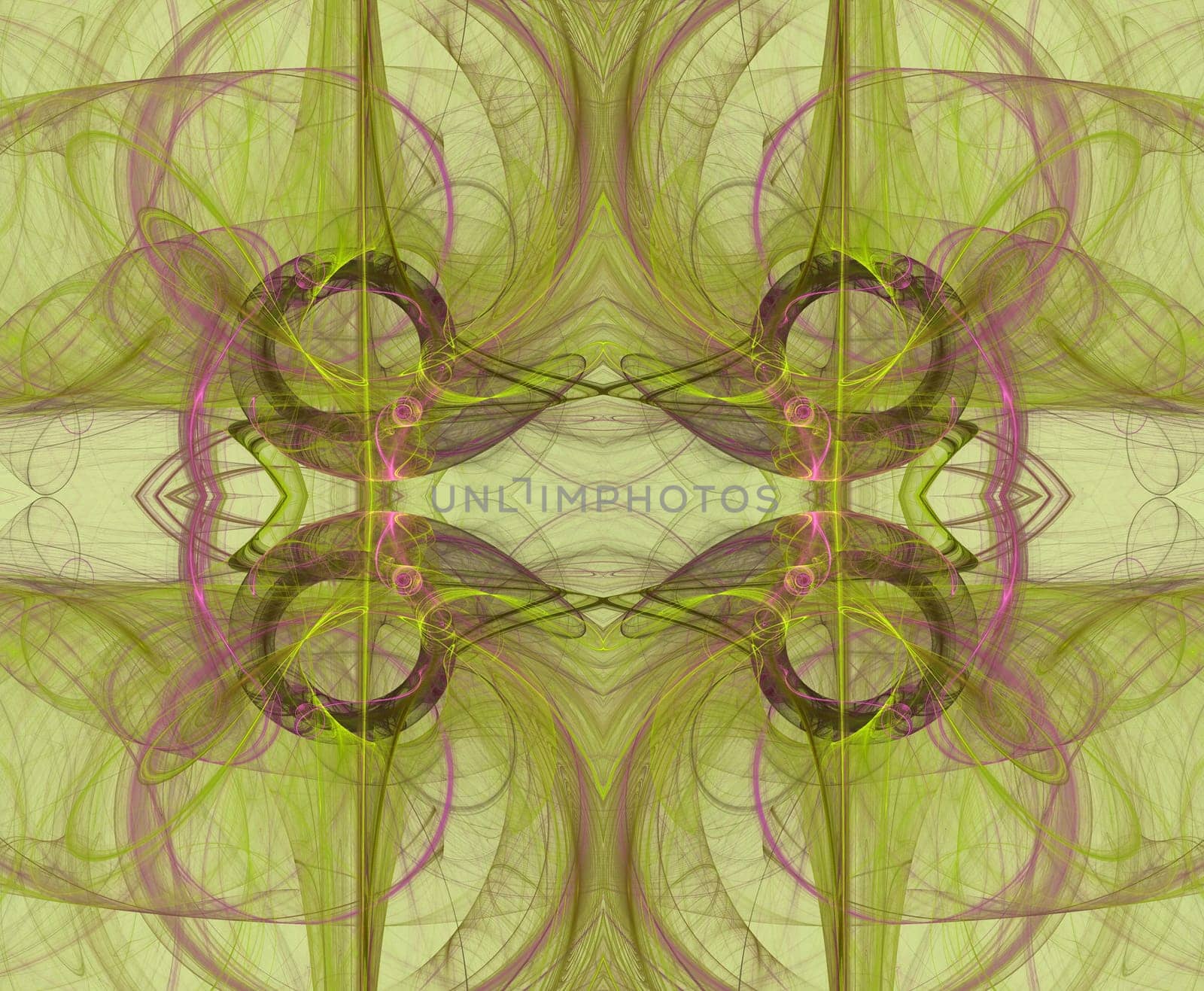 Seamless background in green and purple with circles in the design.