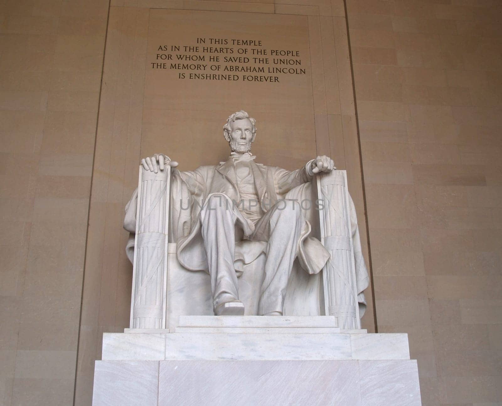 Statue of Abraham Lincoln in the Lincoln Memorial in Washington DC.
