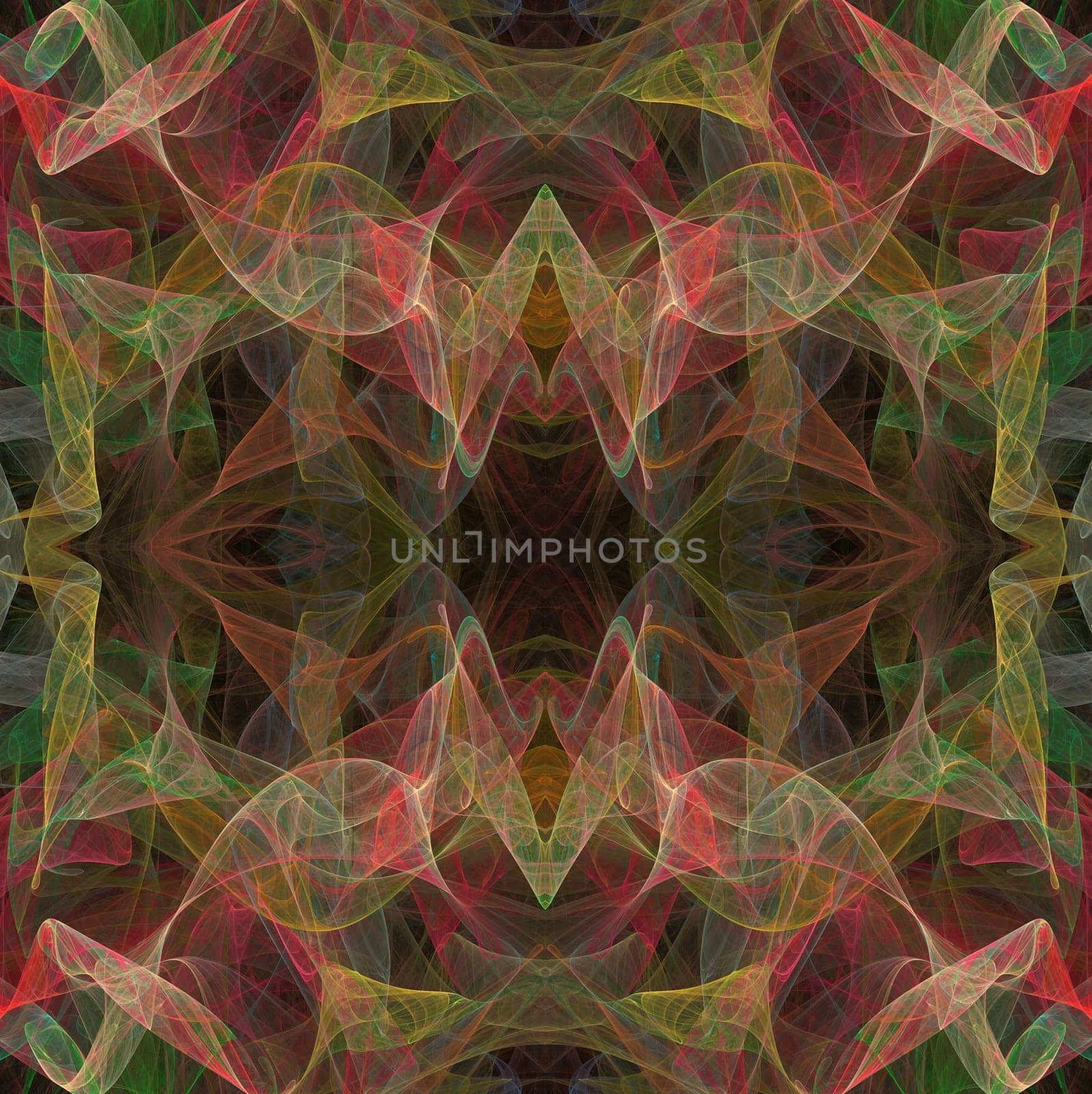 Seamless fractal pattern in Pink and Green transparent layers.