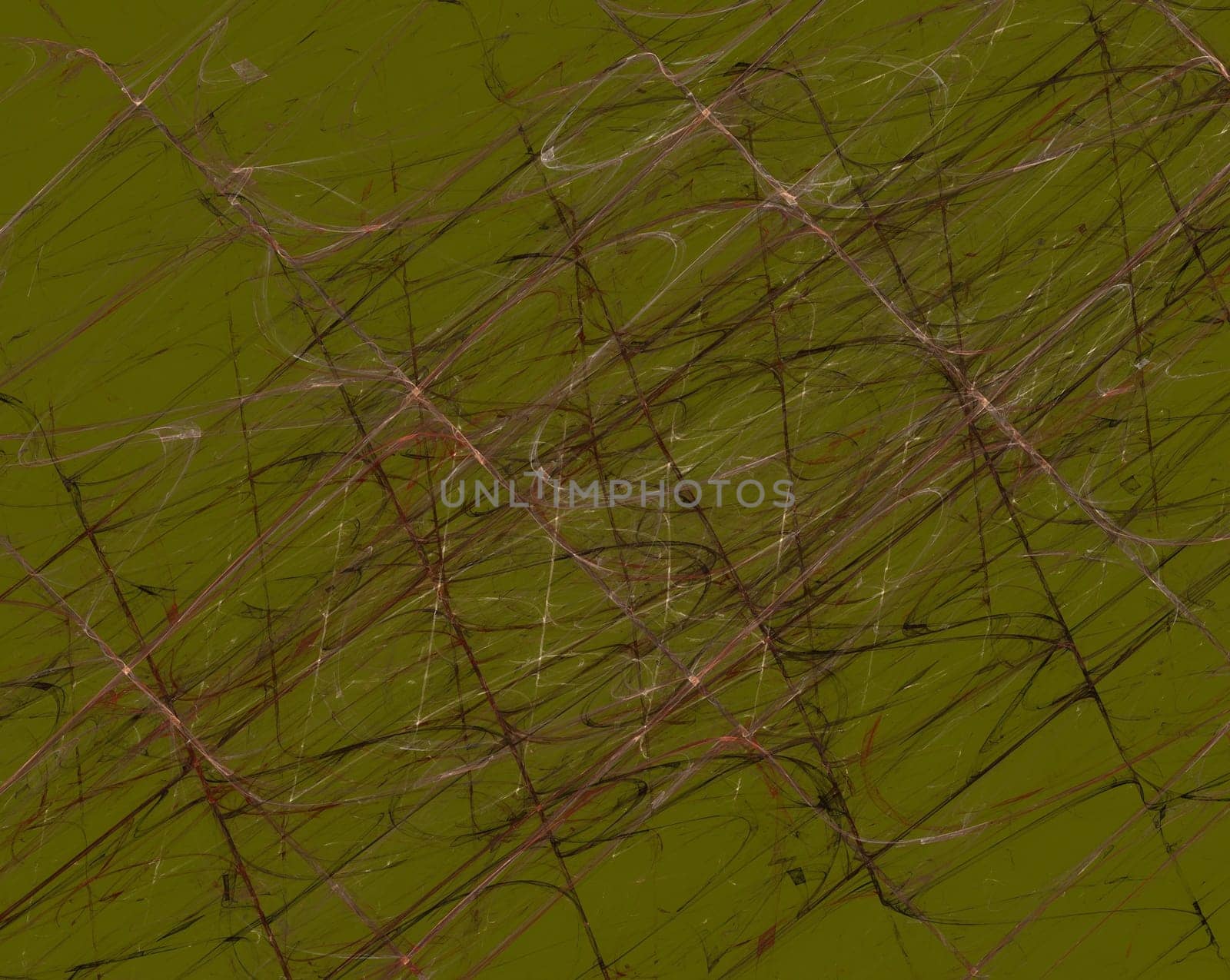Olive green grunge fractal pattern that looks like splattered painting