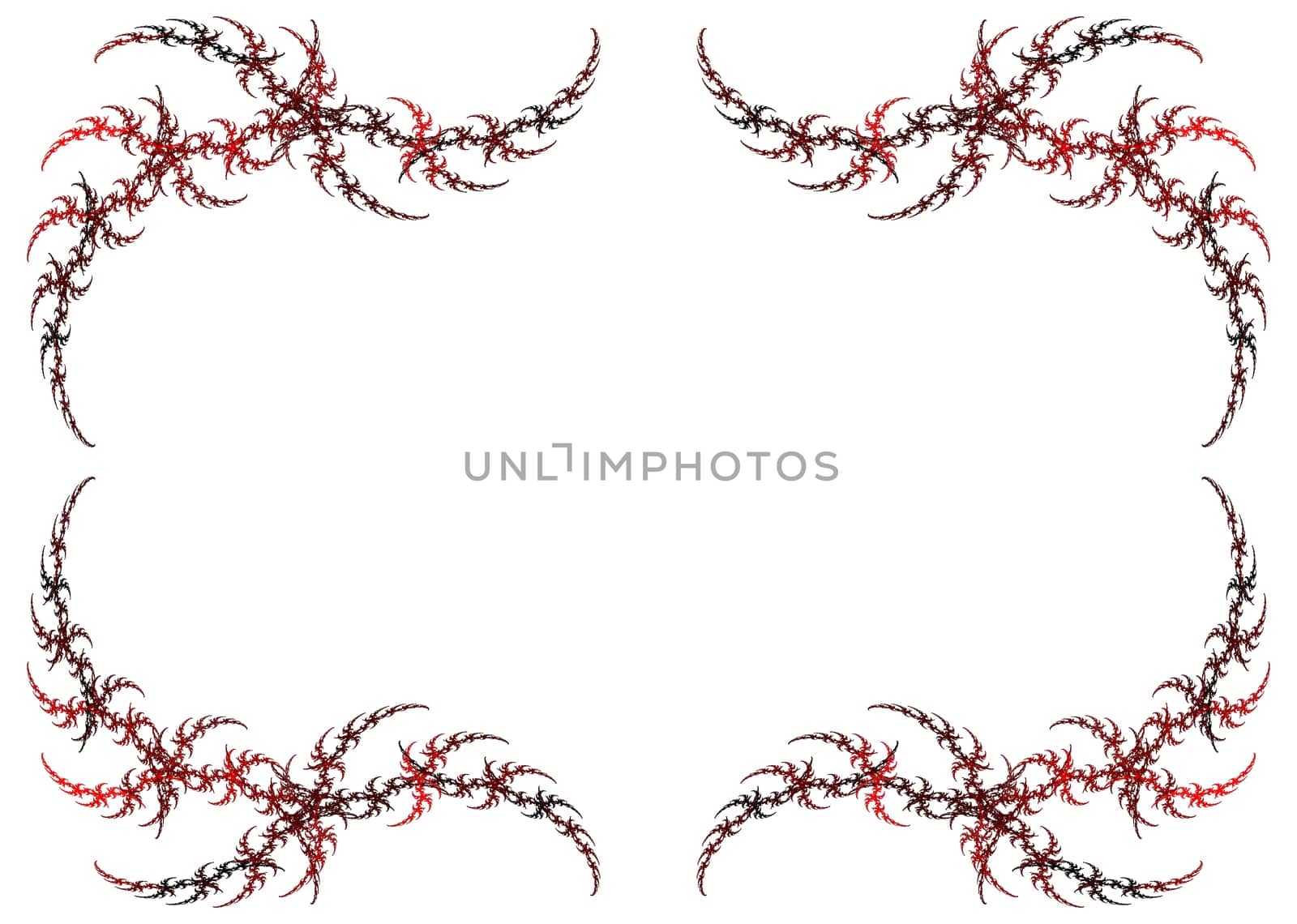 Pink colored fractal frame with white copy space.