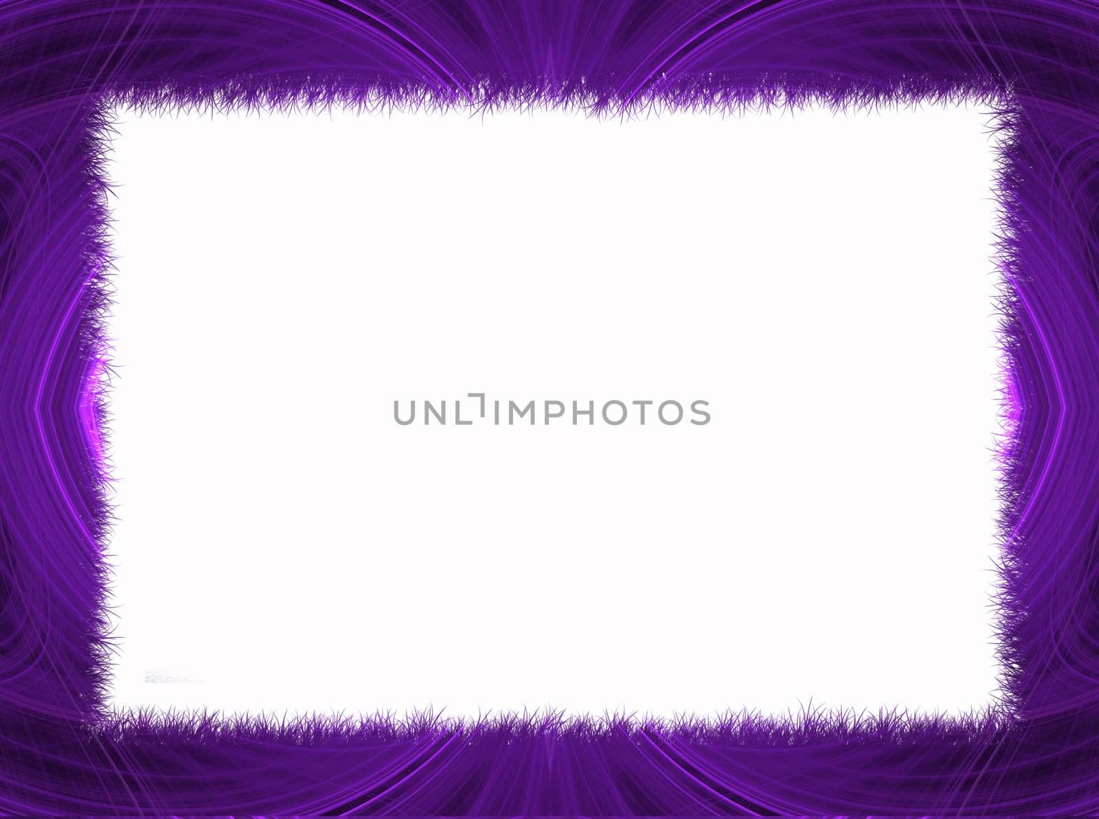 Purple Fractal Border with White Copy Space.