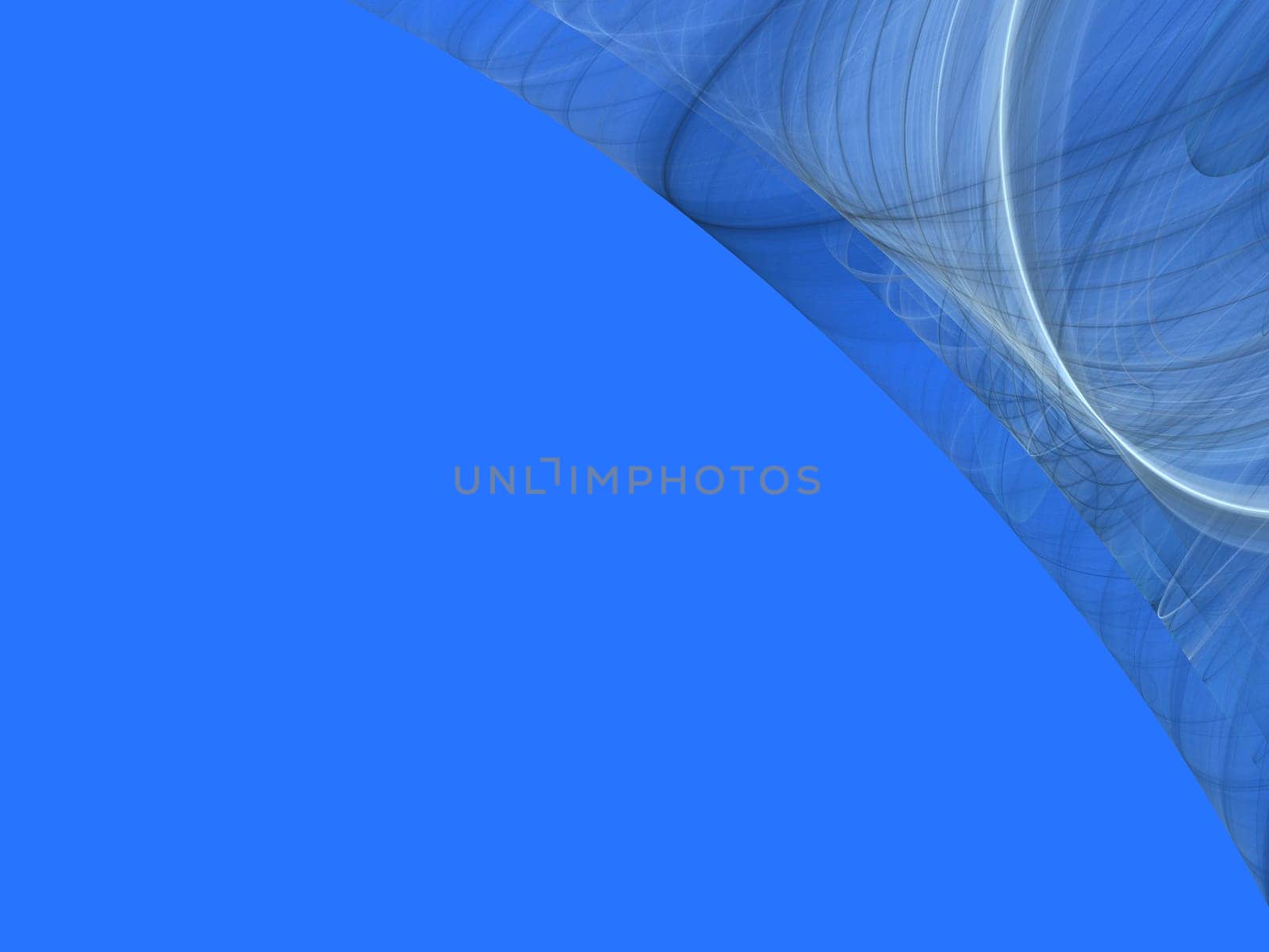 Light blue background copy space with a corner design of transparent rolling layers.