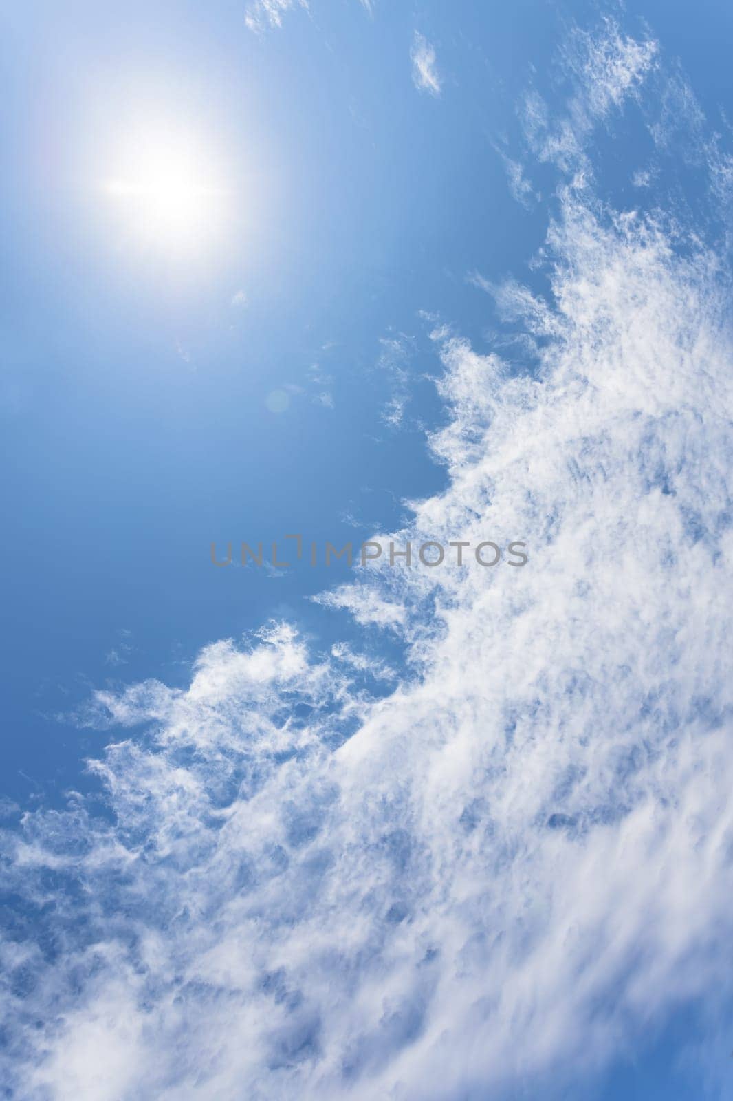White clouds on blue sky background by germanopoli