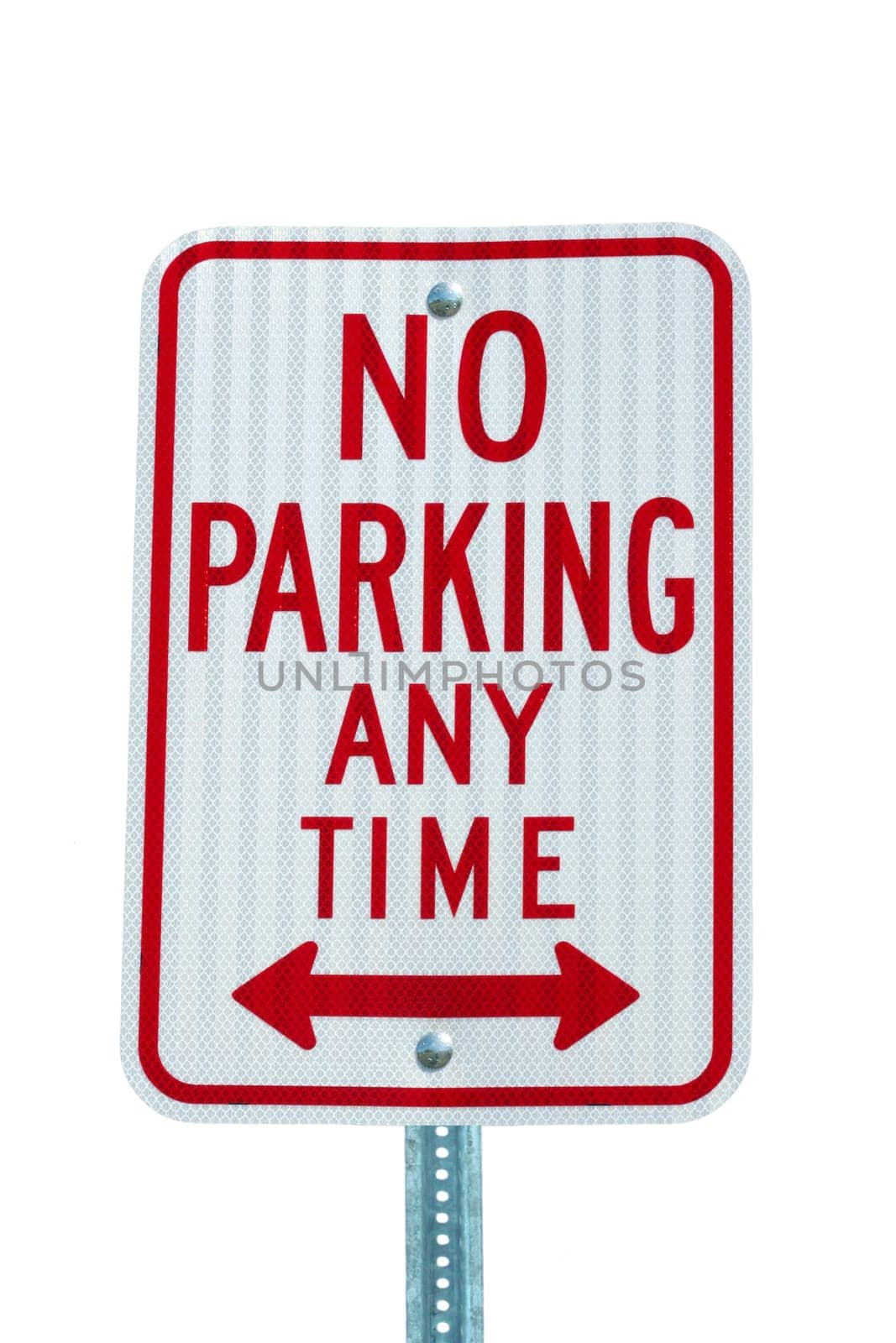 A Isolated No Parking sign on white