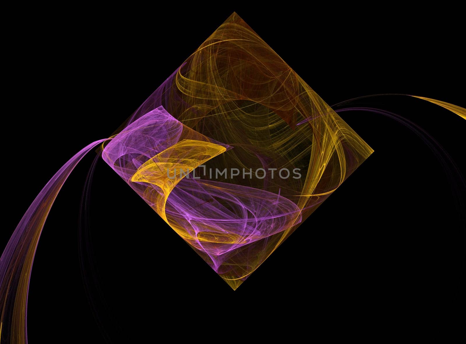 Square or diamond that looks like it is pouring something out In Mardi Gras colors of purple and gold .