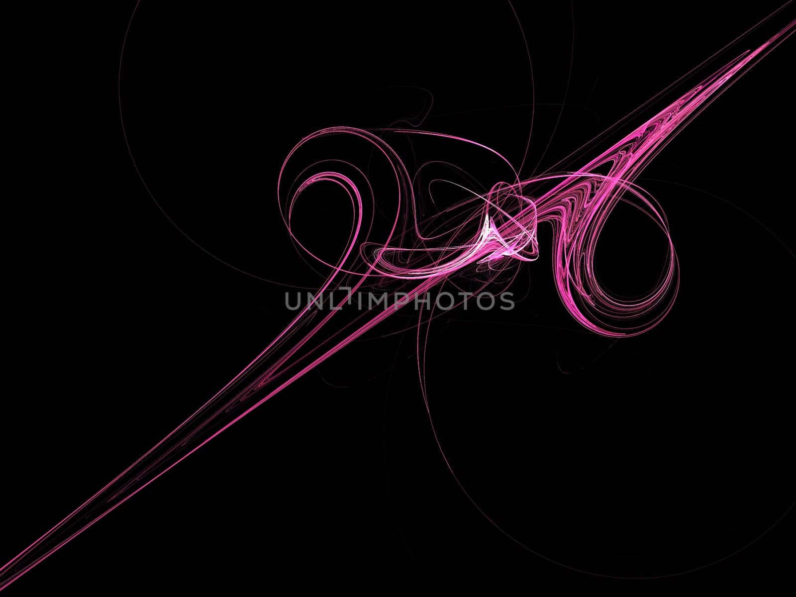 Black copy space divided diagonally with a pink  abstract fractal design.