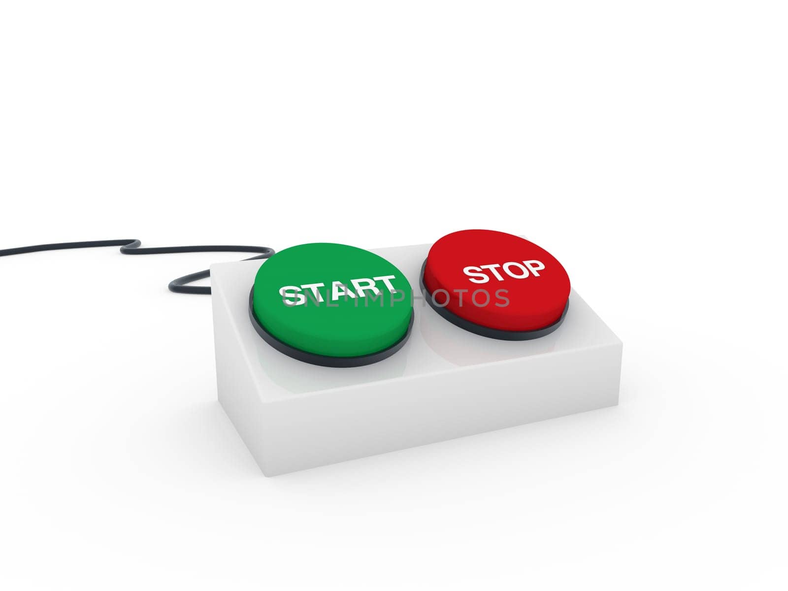 3d button stop start red green push switch