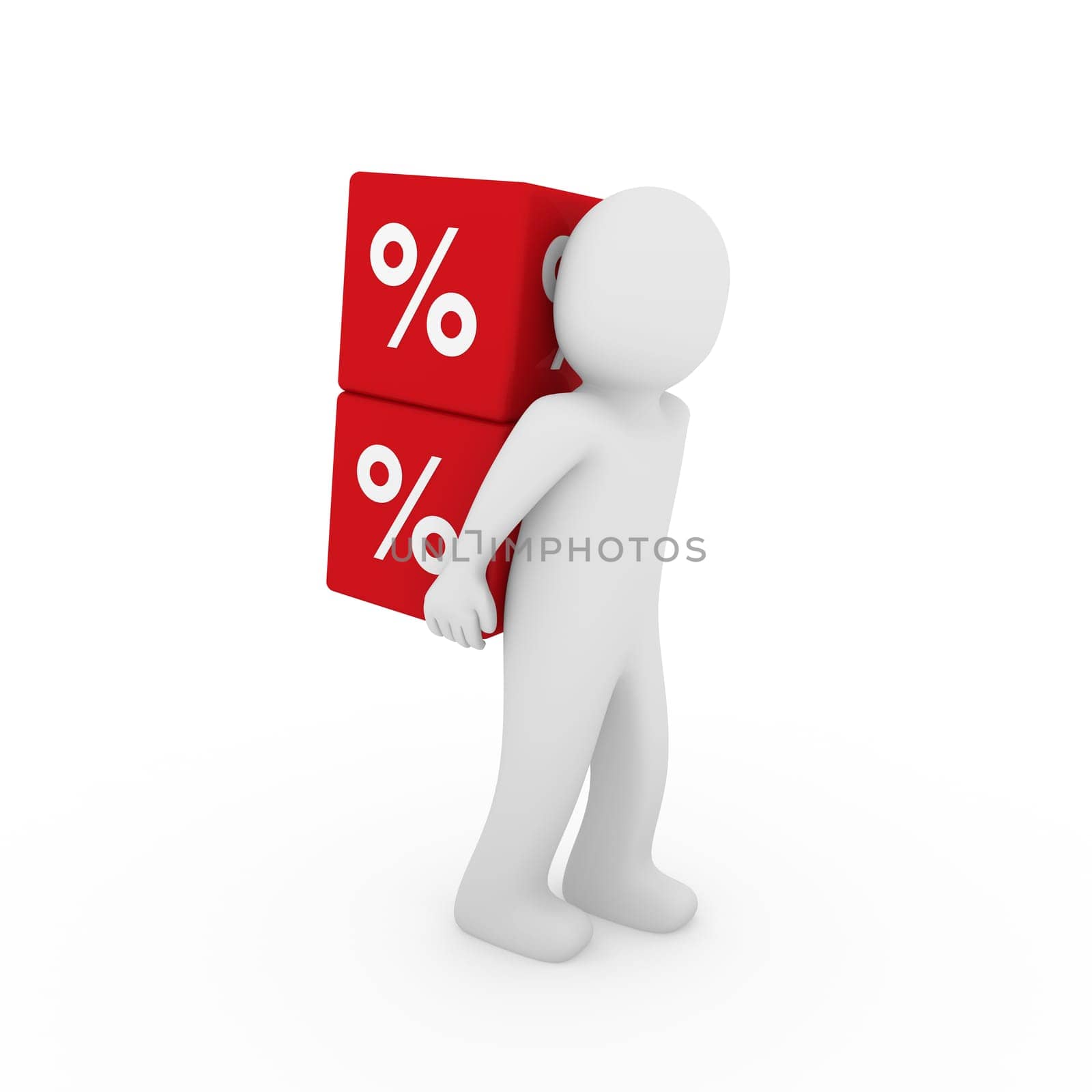 3d human red sale cube success percent business