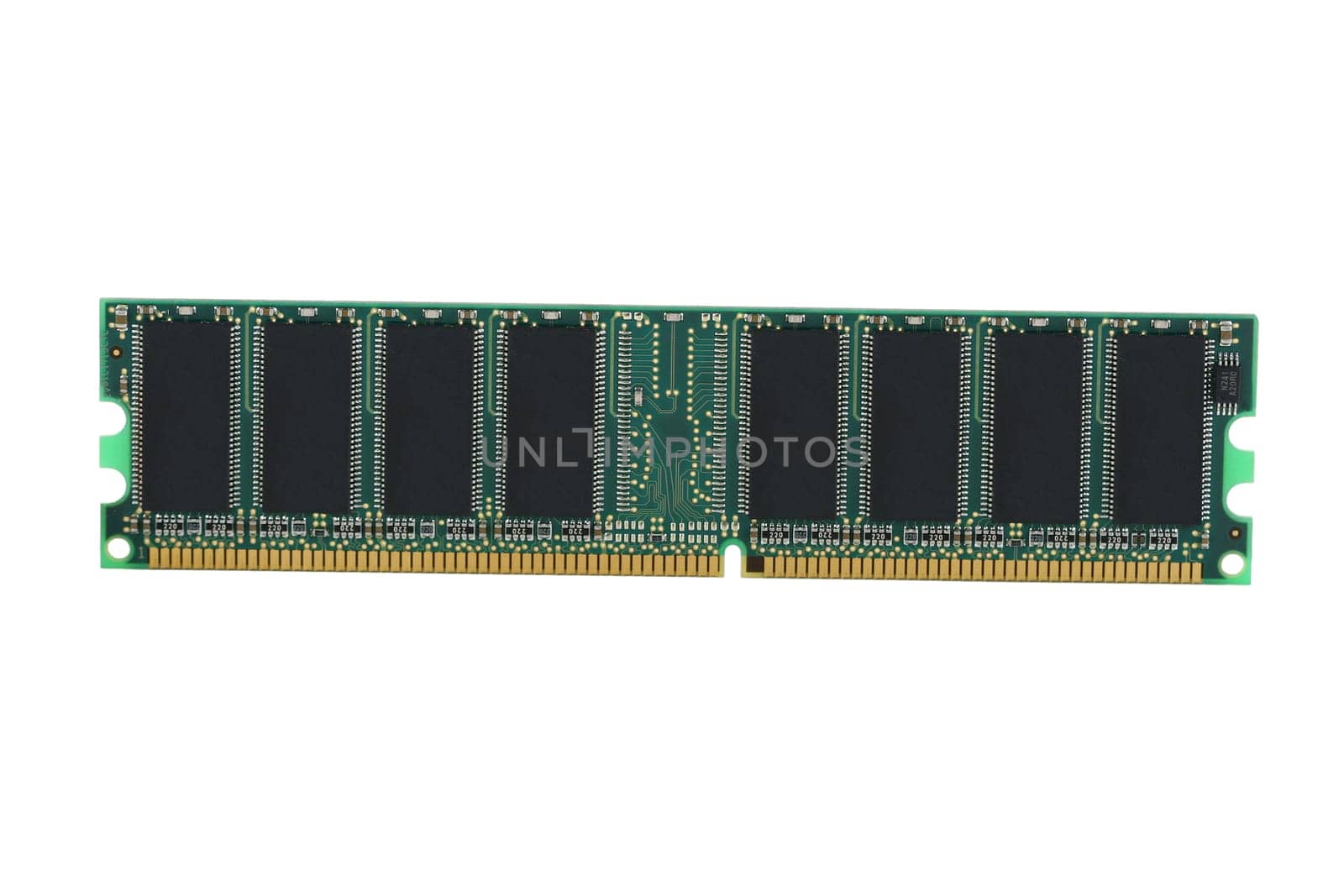 A Random access memory chip on white