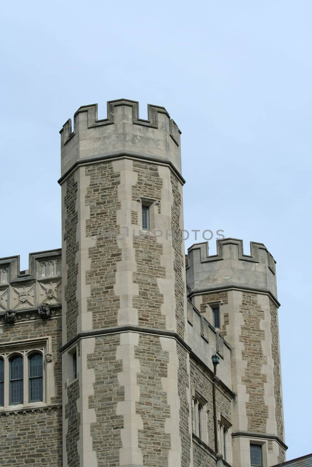 A old building with towers