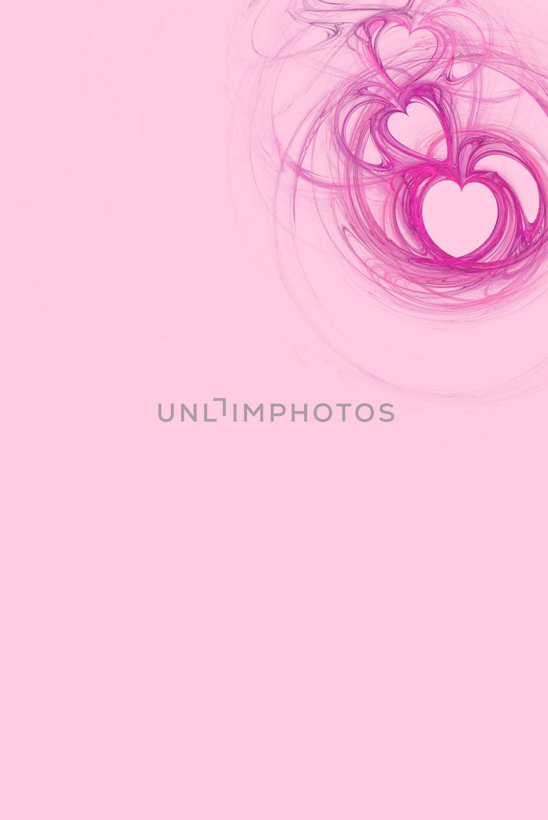 Hot pink heart design on a pastel pink background with copy space for powerpoint, stationary, etc.