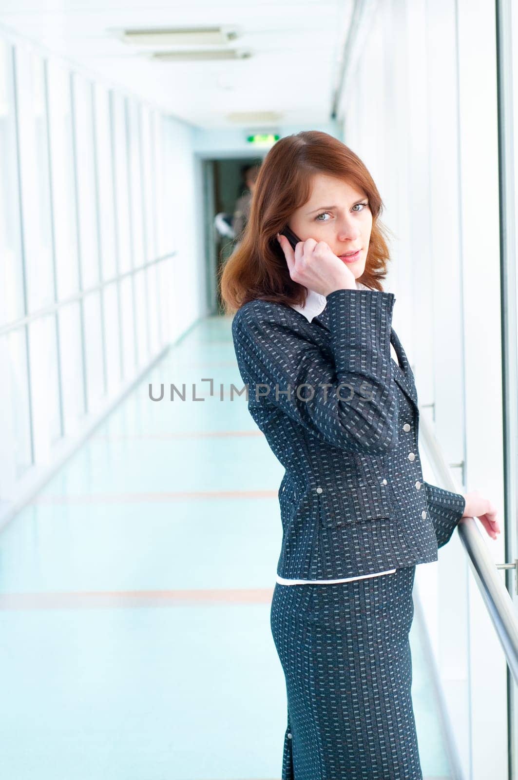 Shot of beautiful business woman in interior