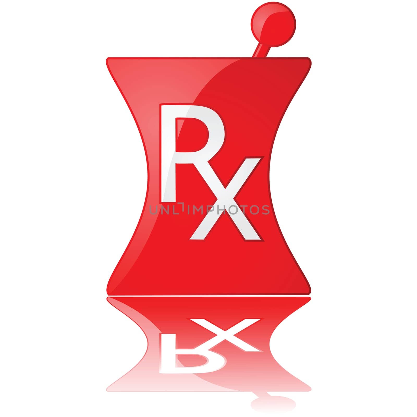 Glossy illustration of a red pharmacy icon