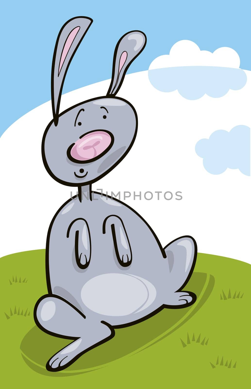 Cartoon illustration of funny rabbit