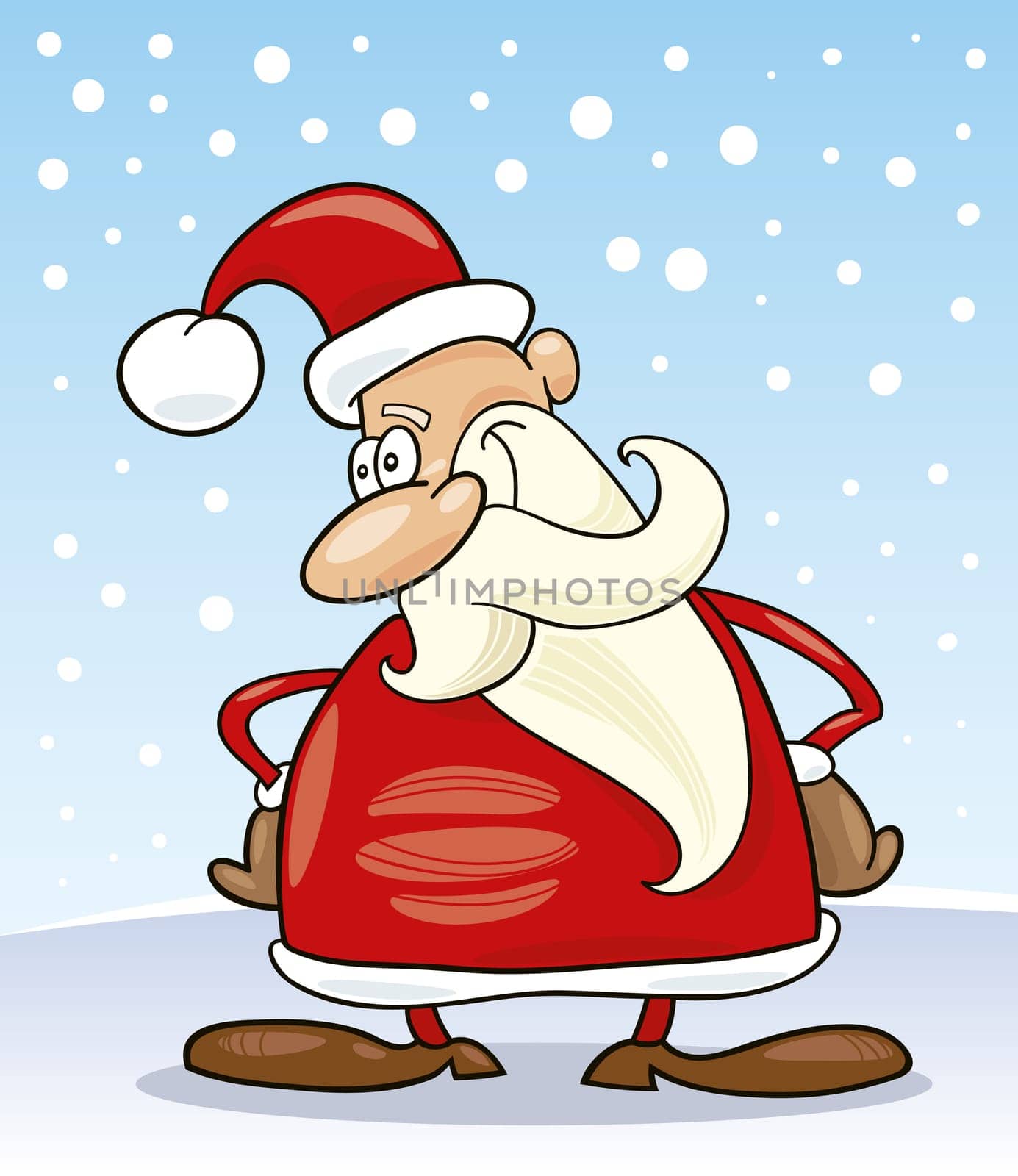 Illustration of funny santa claus