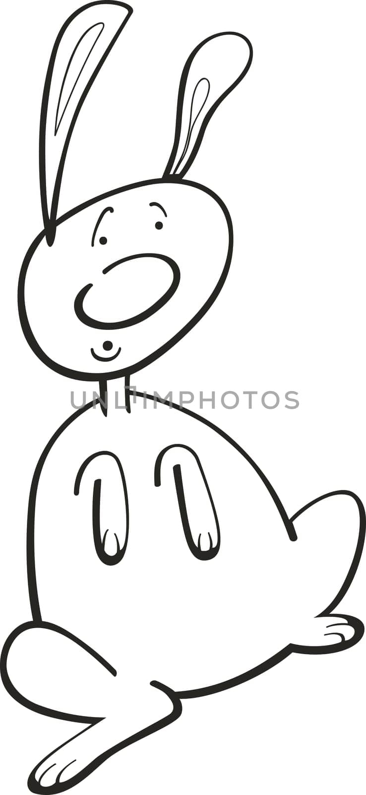 illustration of funny rabbit for coloring book