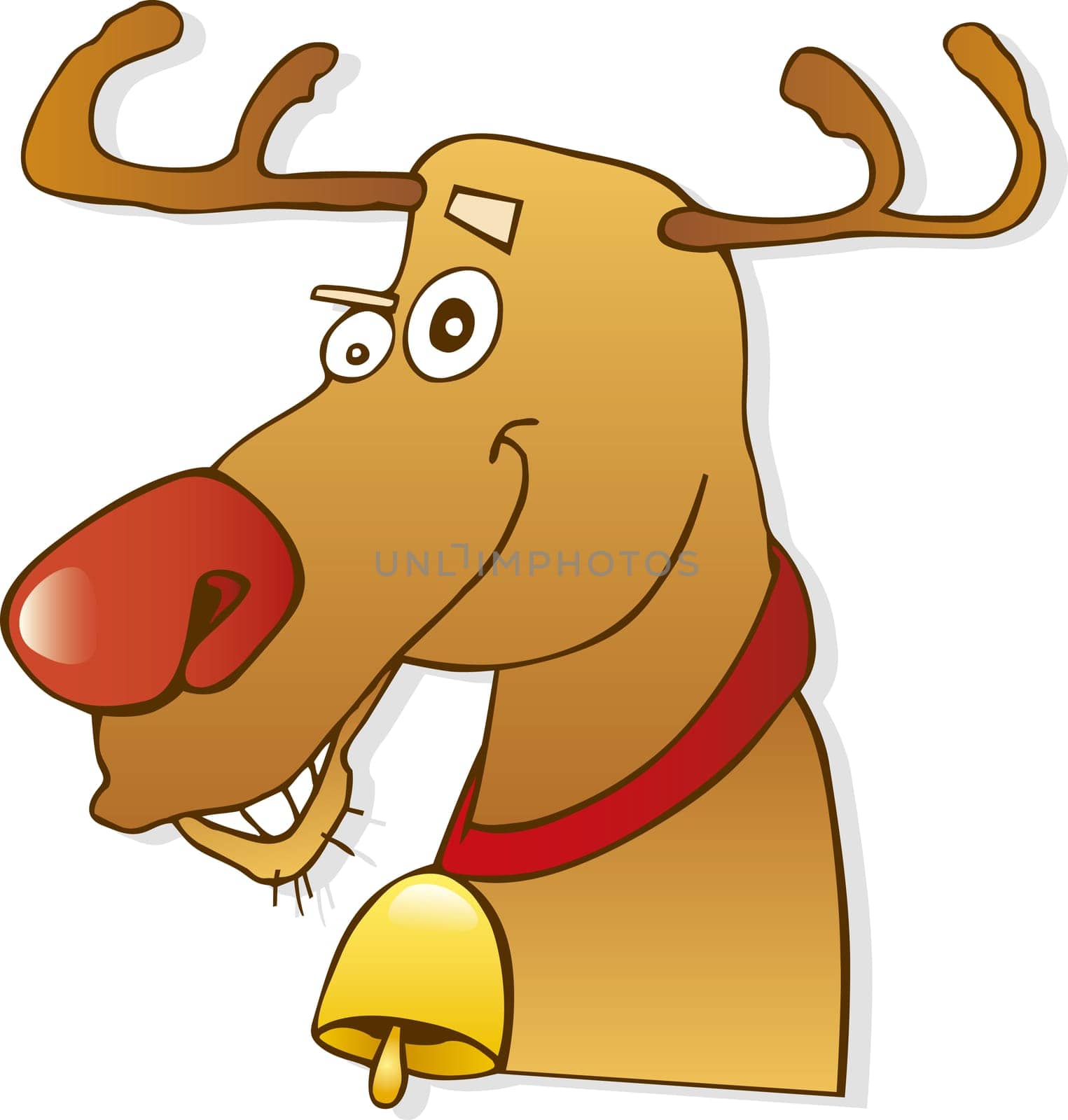 Illustration of red nose reindeer