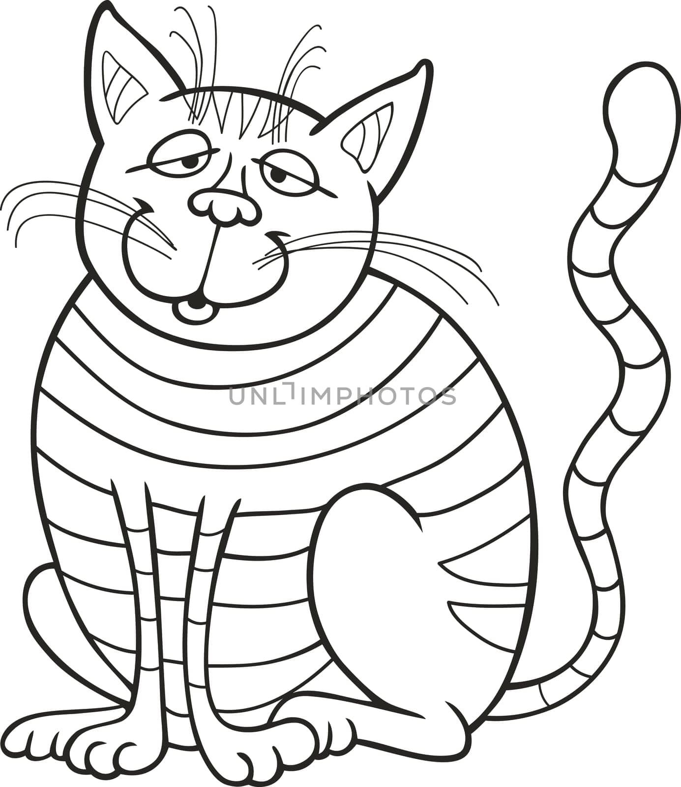 illustration of Smiling Cat for coloring book
