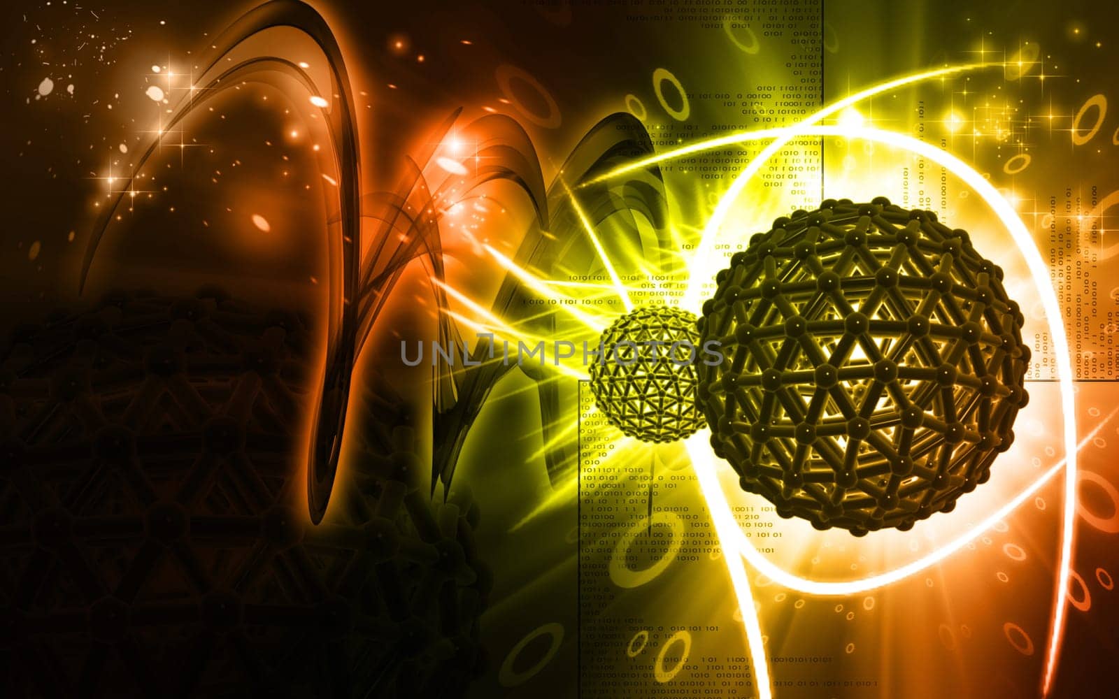 Digital illustration of gene in colour background